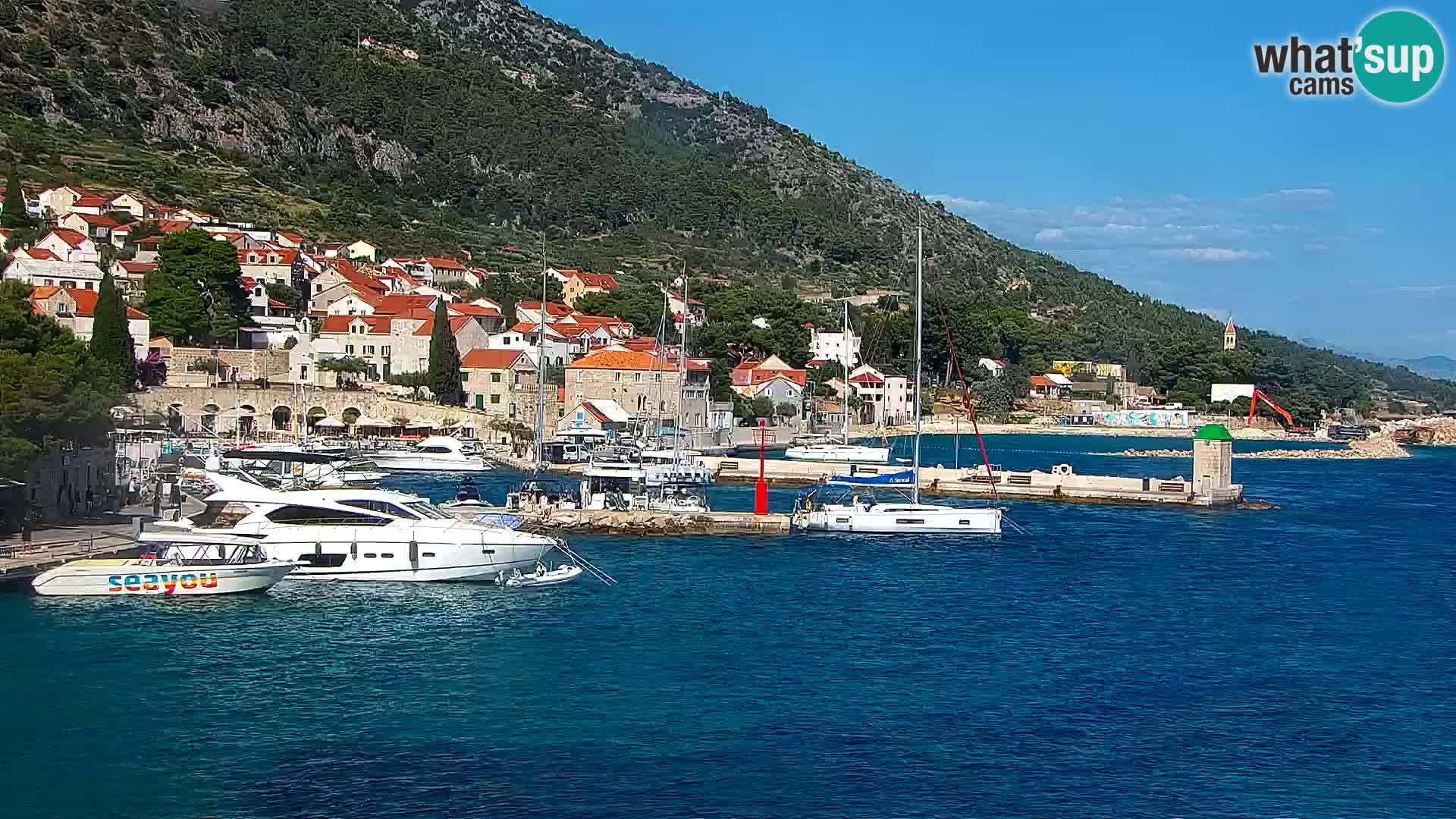 Webcam Bol centre-ville & marina – Vue en direct depuis Bol, île de Brač