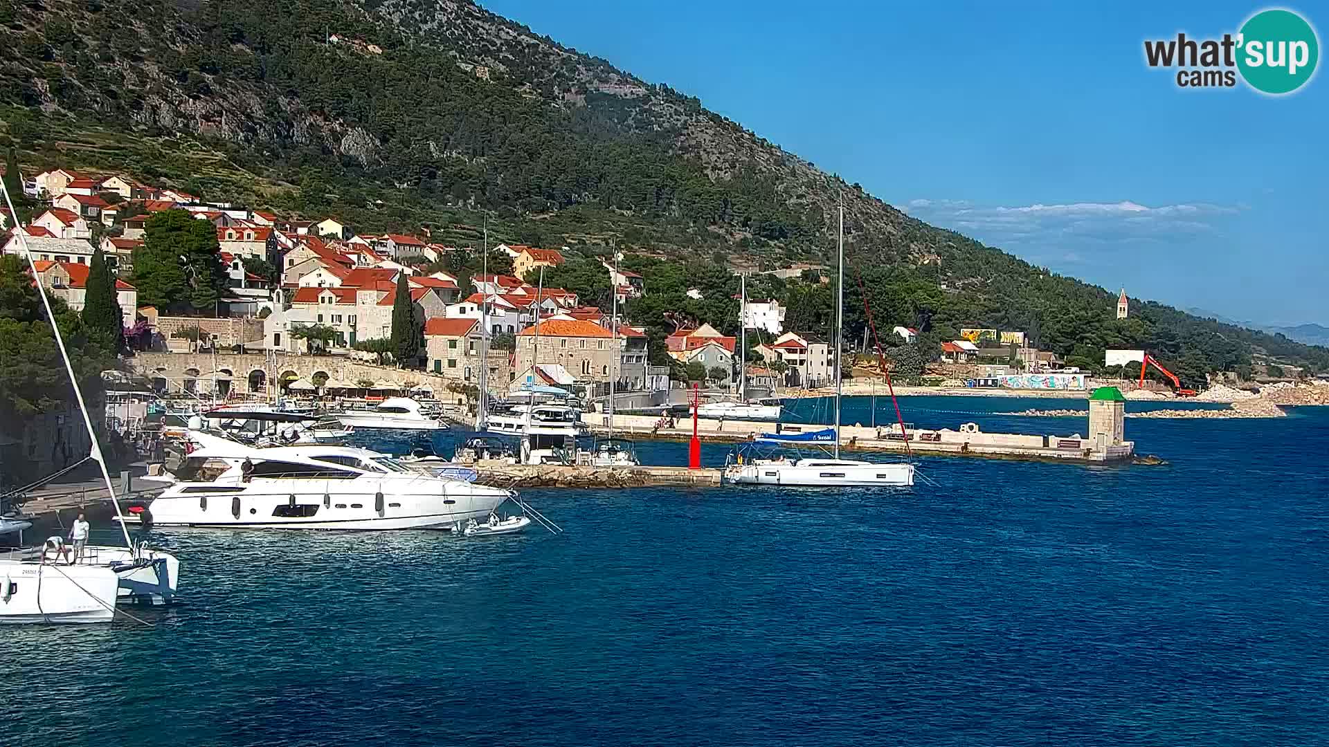 Webcam Bol centre-ville & marina – Vue en direct depuis Bol, île de Brač