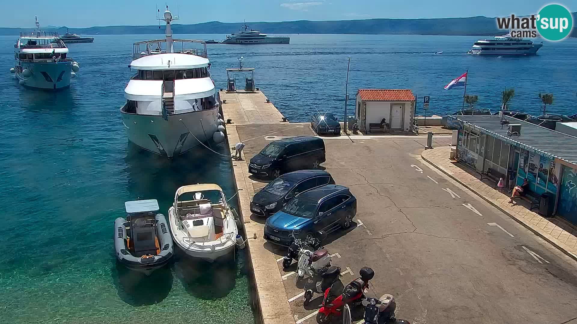 Webcam Bol centre-ville & marina – Vue en direct depuis Bol, île de Brač