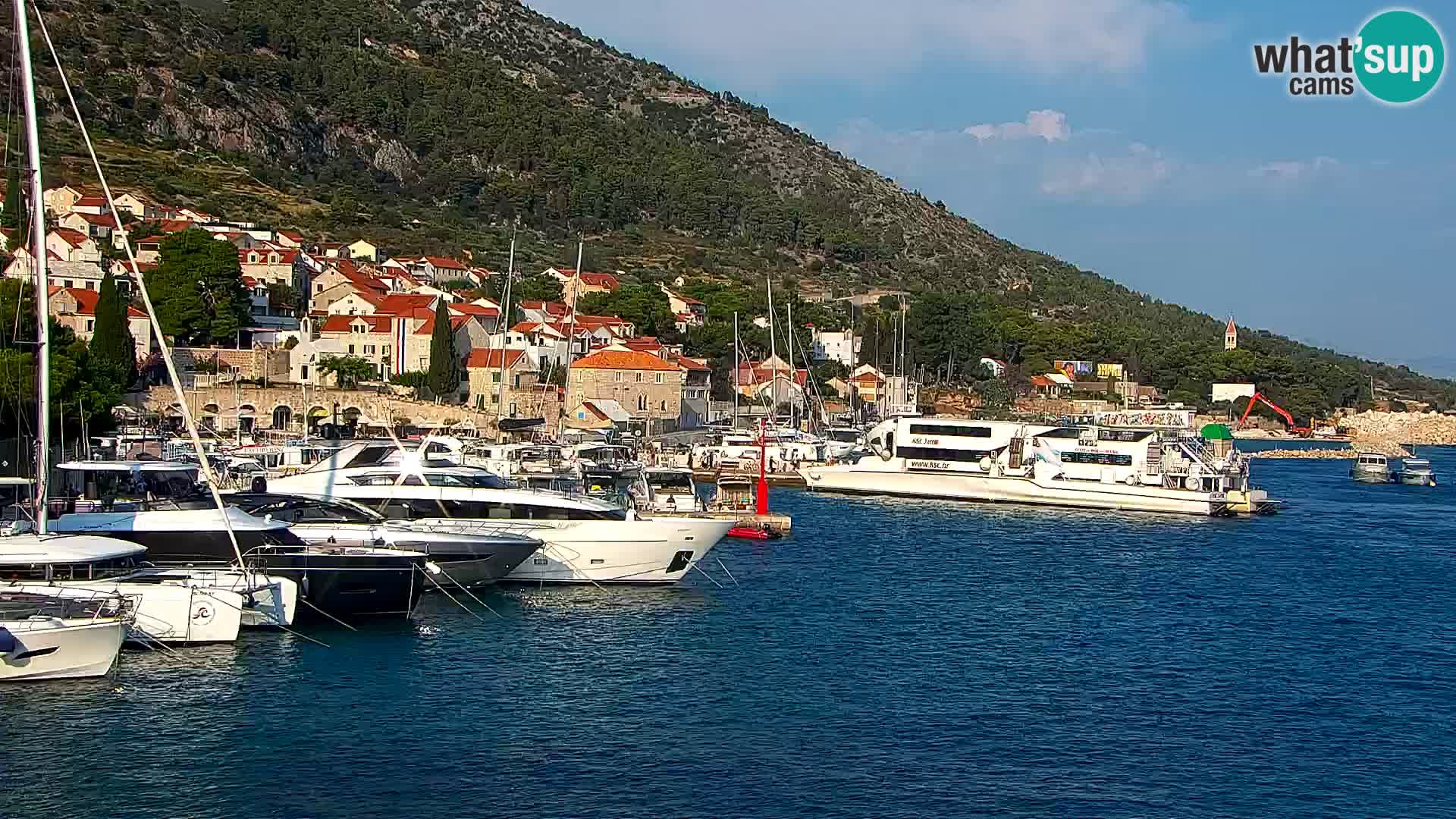 Webcam Bol centre-ville & marina – Vue en direct depuis Bol, île de Brač