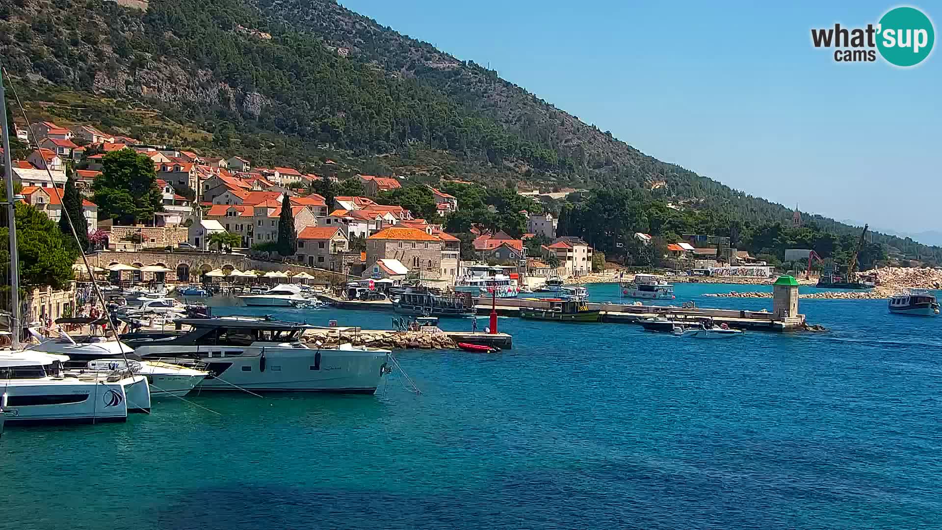 Webcam Bol Centre-Ville & Marina – Vue en direct depuis Bol, île de Brač