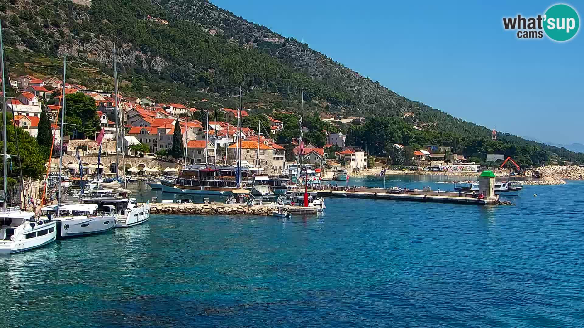 Webcam Bol Centre-Ville & Marina – Vue en direct depuis Bol, île de Brač