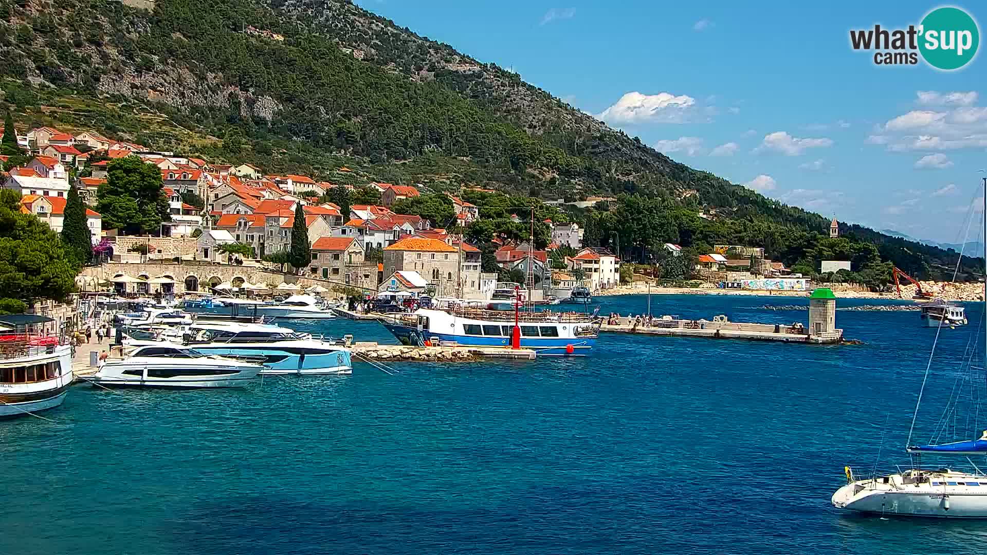 Webcam Bol centre-ville & marina – Vue en direct depuis Bol, île de Brač