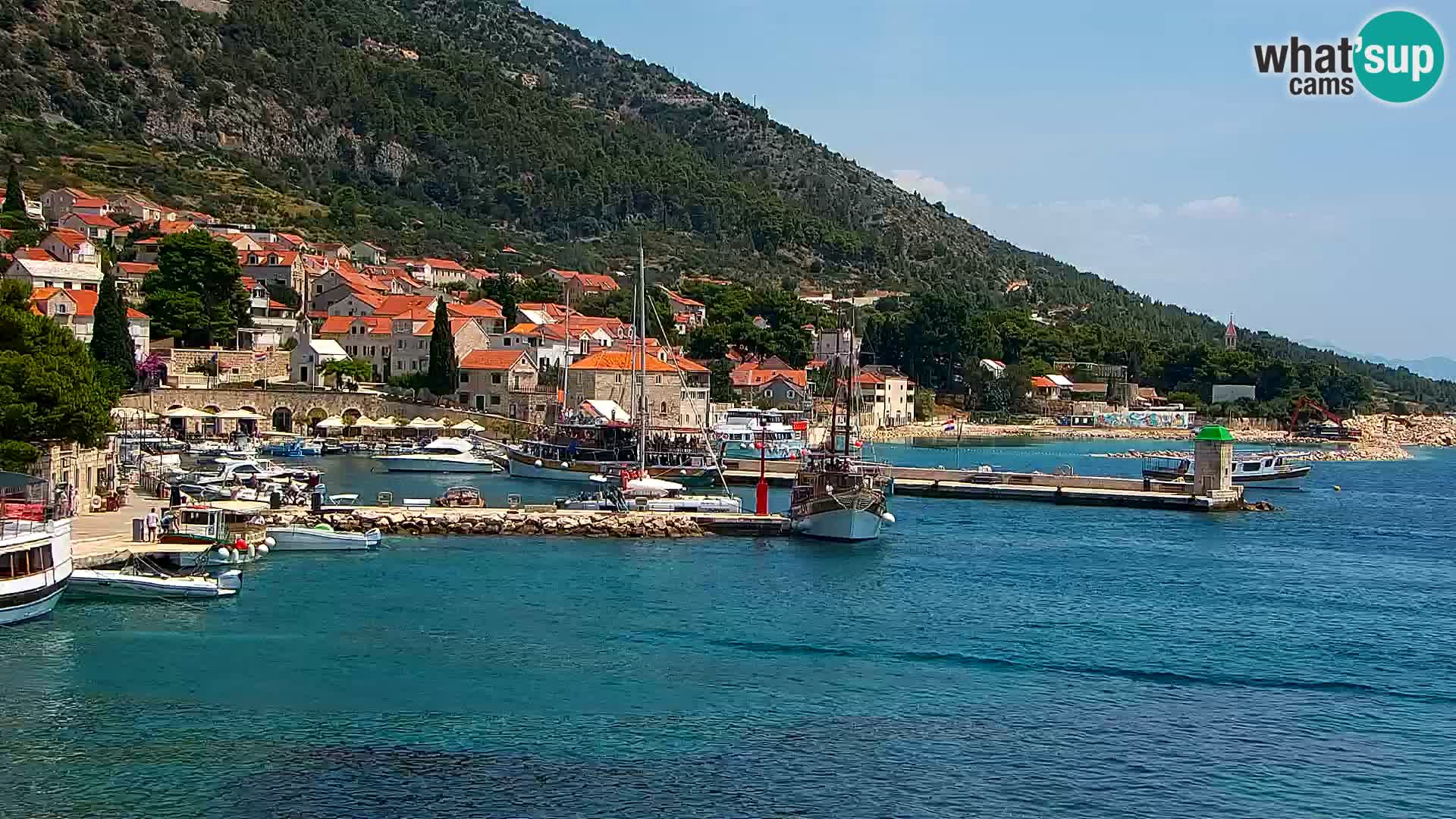 Webcam Bol centre-ville & marina – Vue en direct depuis Bol, île de Brač