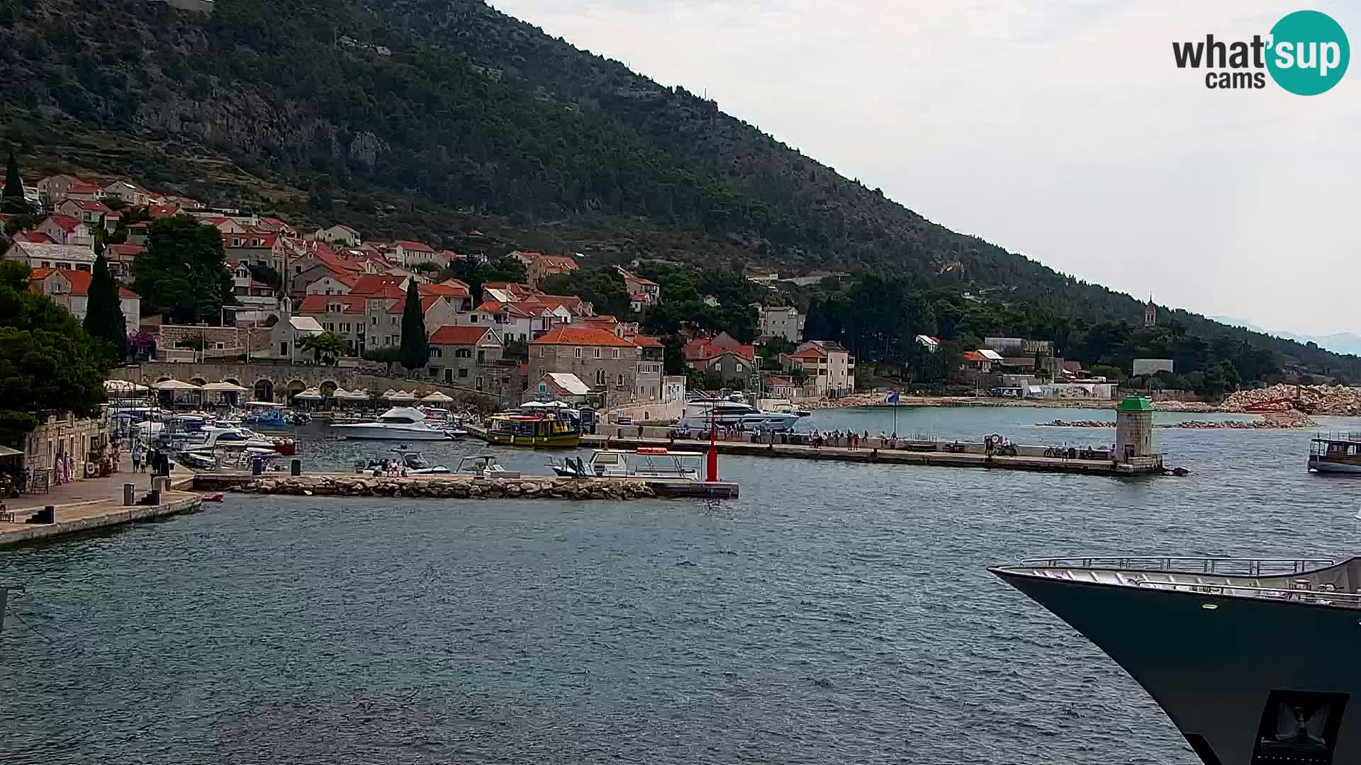 Webcam Bol centre-ville & marina – Vue en direct depuis Bol, île de Brač