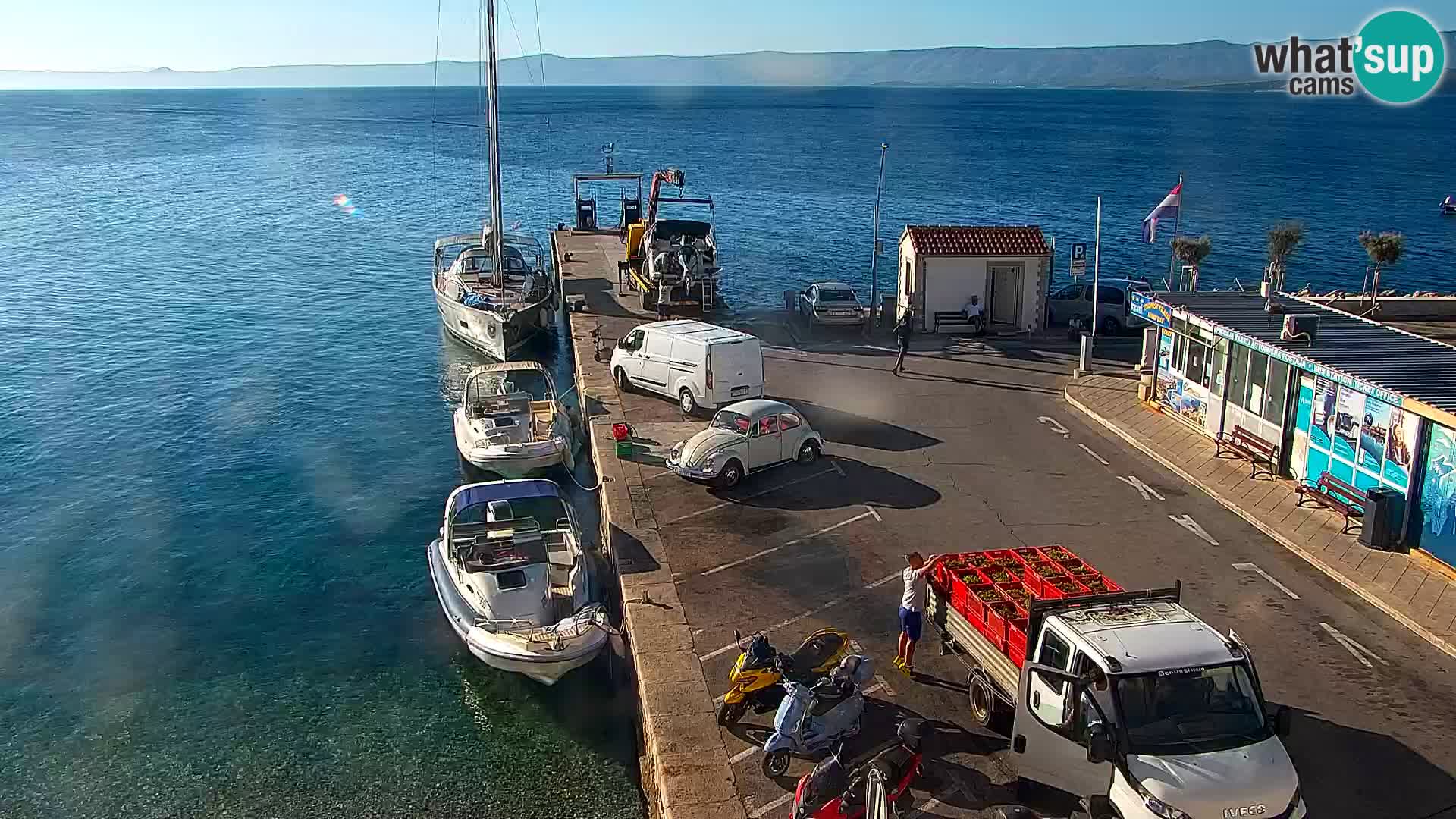 Webcam Bol centre-ville & marina – Vue en direct depuis Bol, île de Brač