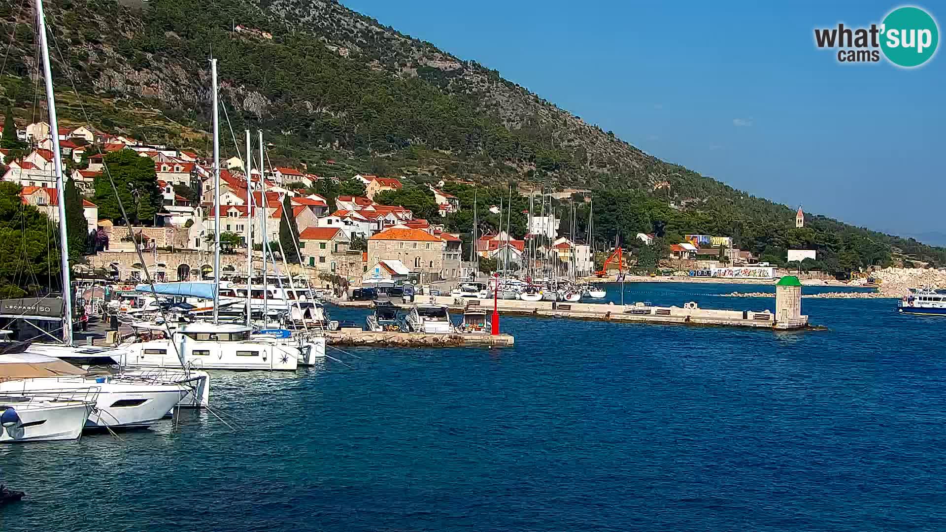 Webcam Bol Centre-Ville & Marina – Vue en direct depuis Bol, île de Brač
