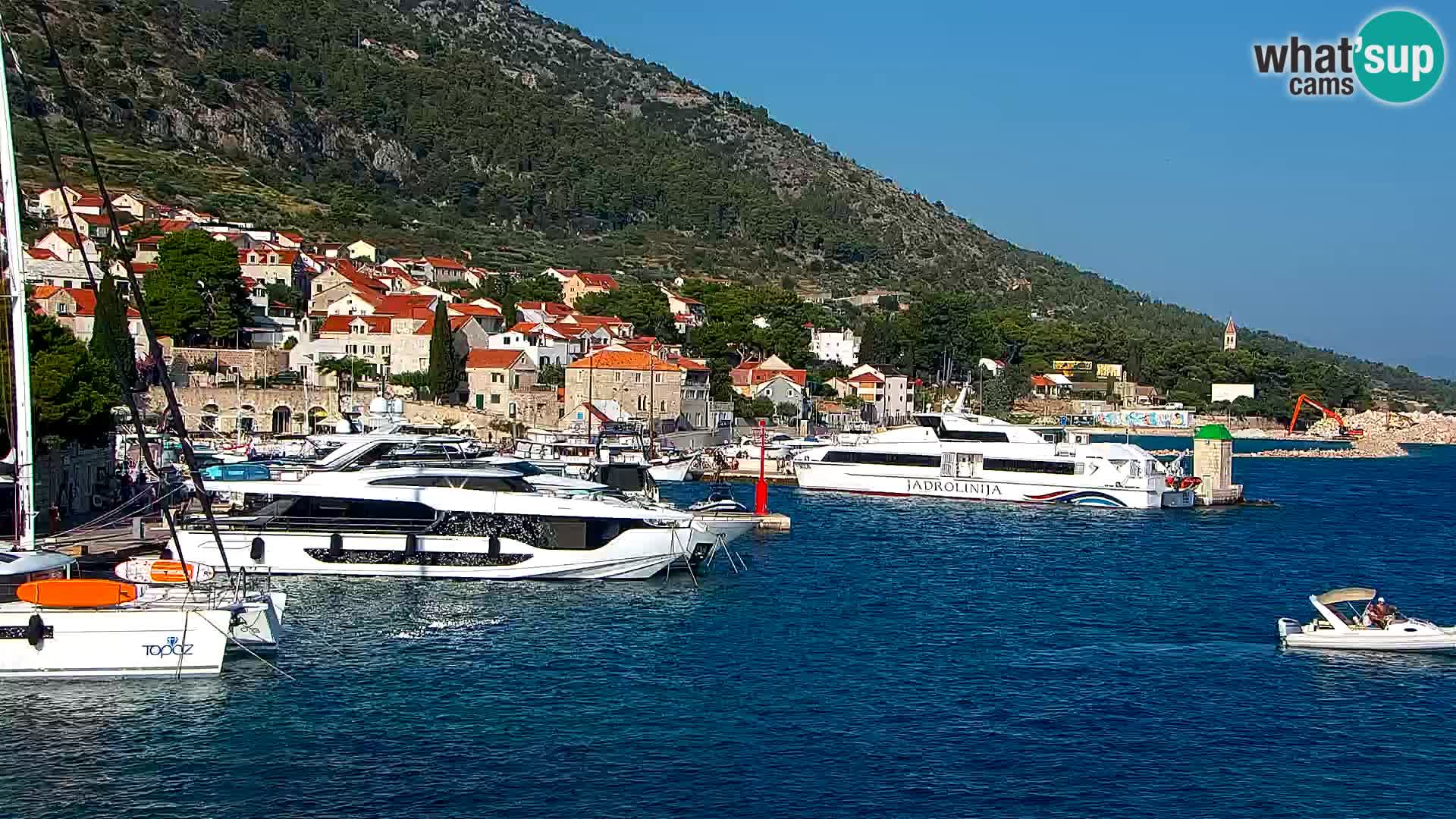 Webcam Bol centre-ville & marina – Vue en direct depuis Bol, île de Brač