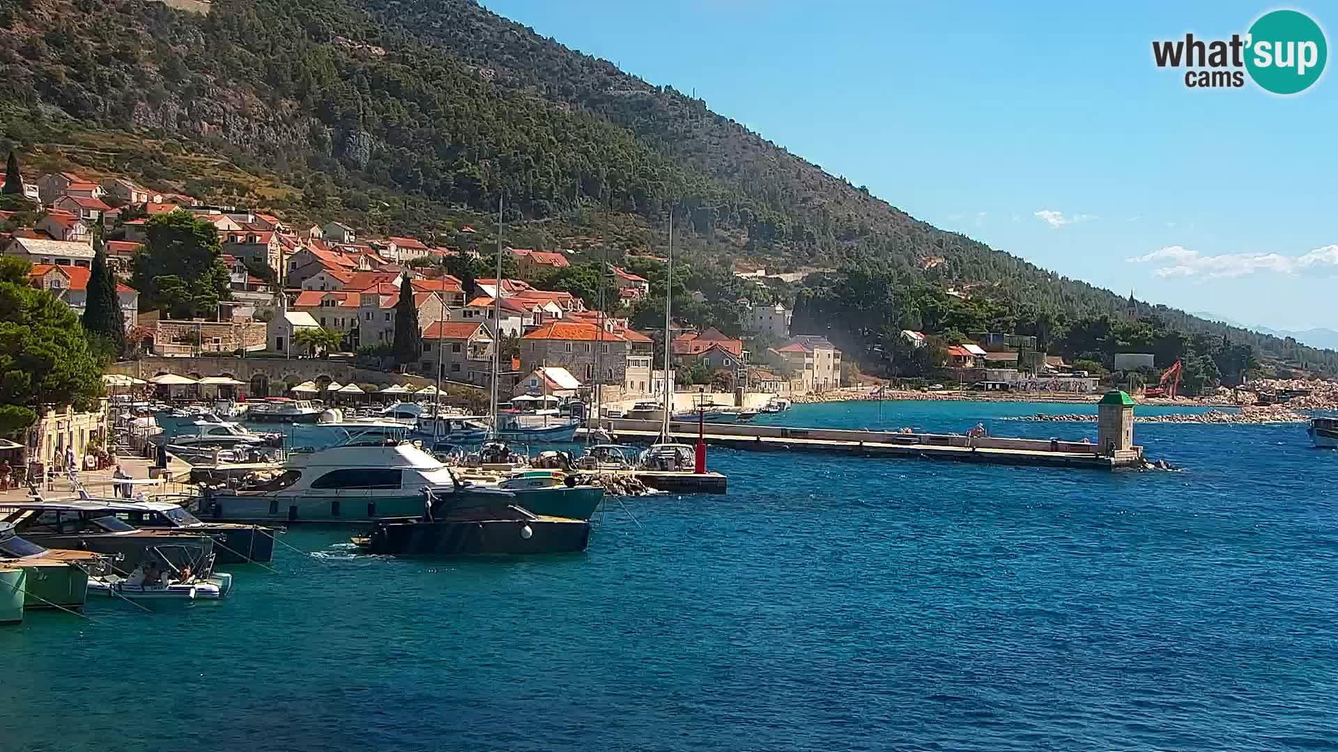 Spletna kamera Bol – Center mesta in marina v živo