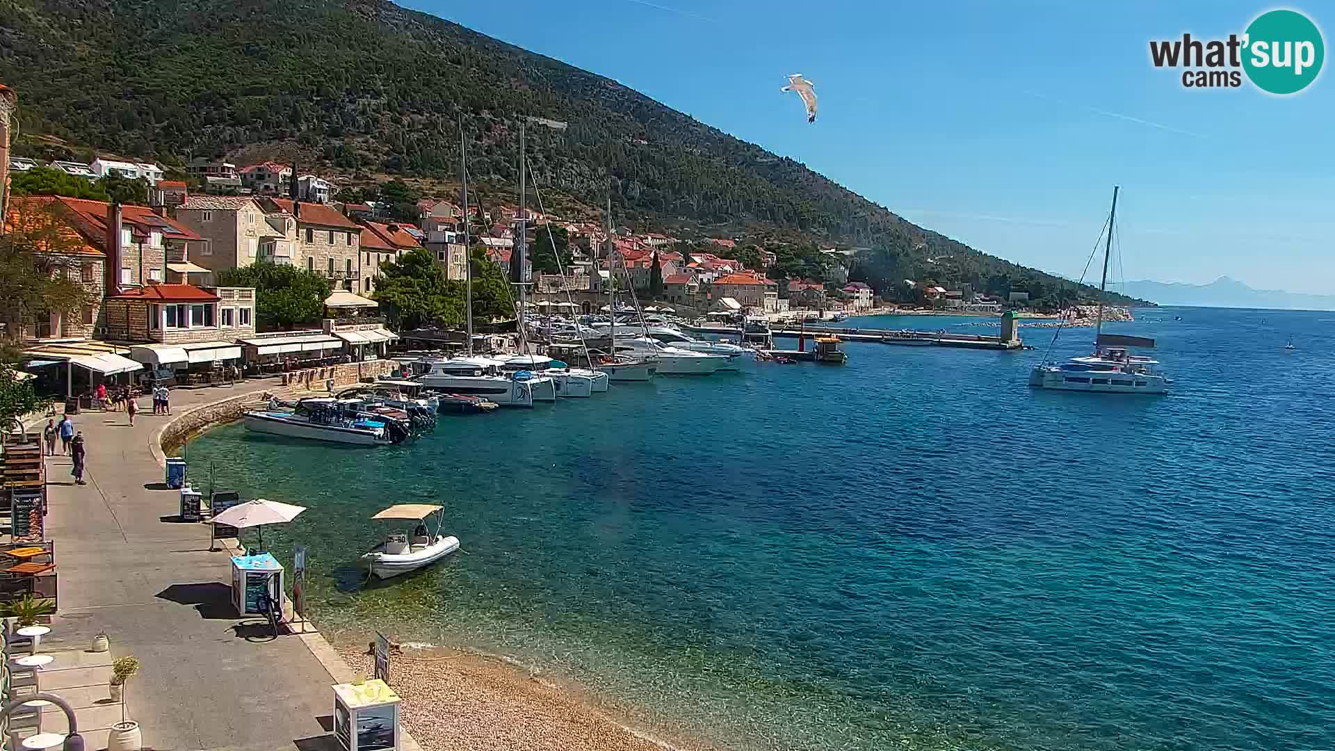 Webcam Bol Hafen & Ortszentrum – Liveblick aus Bol auf der Insel Brač