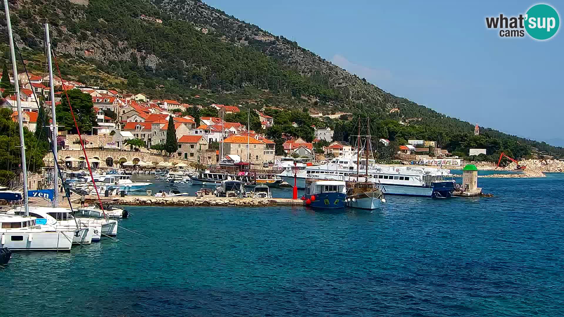 Webcam Bol centre-ville & marina – Vue en direct depuis Bol, île de Brač