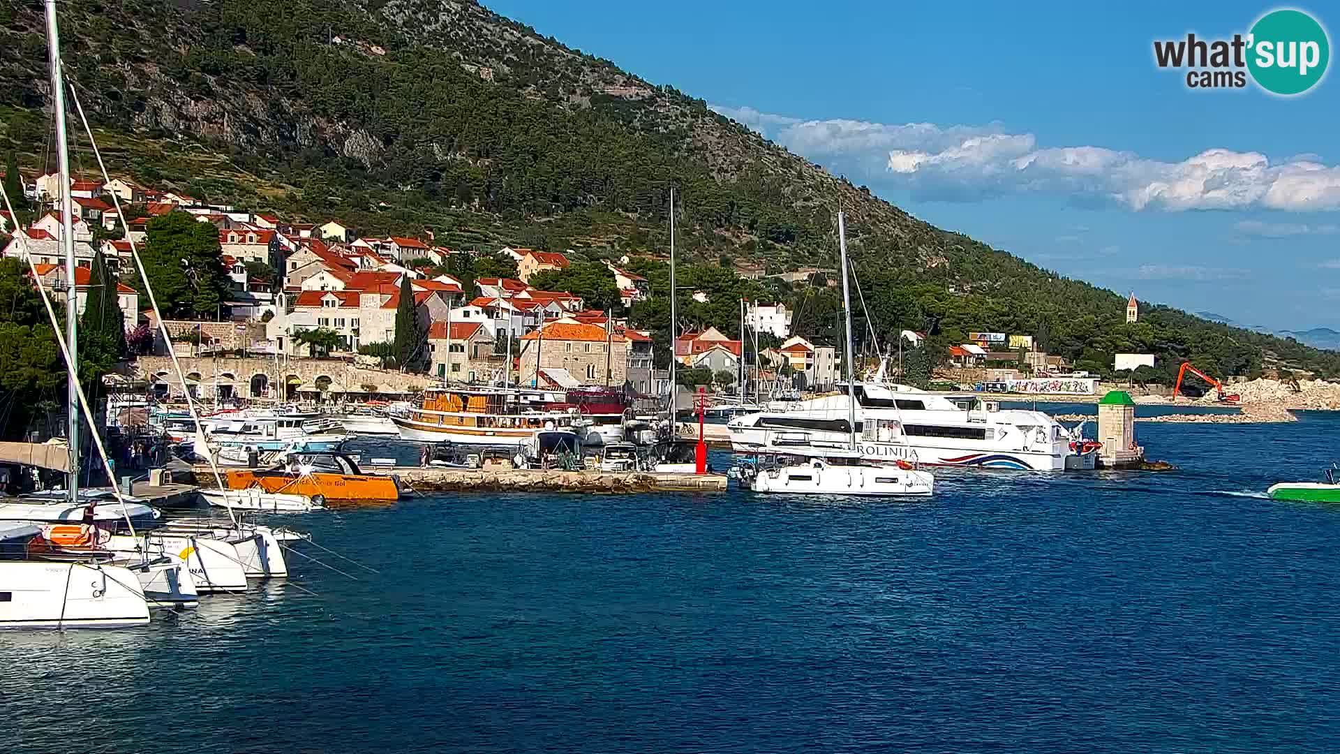 Webcam Bol Centre-Ville & Marina – Vue en direct depuis Bol, île de Brač