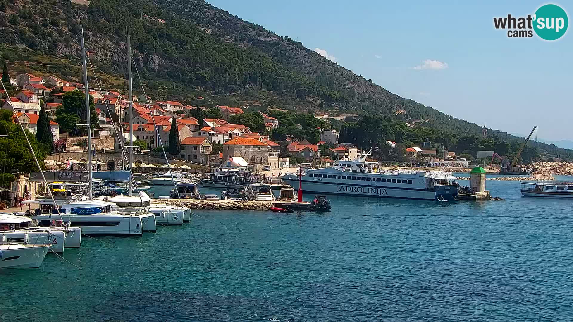 Webcam Bol centre-ville & marina – Vue en direct depuis Bol, île de Brač