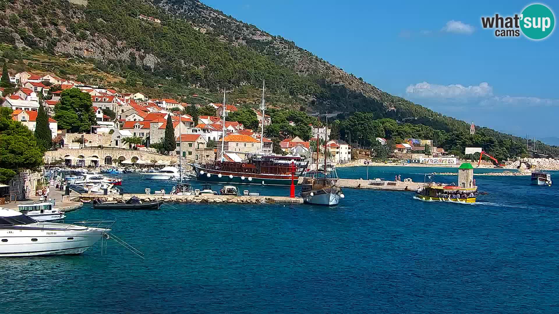 Webcam Bol Hafen & Ortszentrum – Liveblick aus Bol auf der Insel Brač