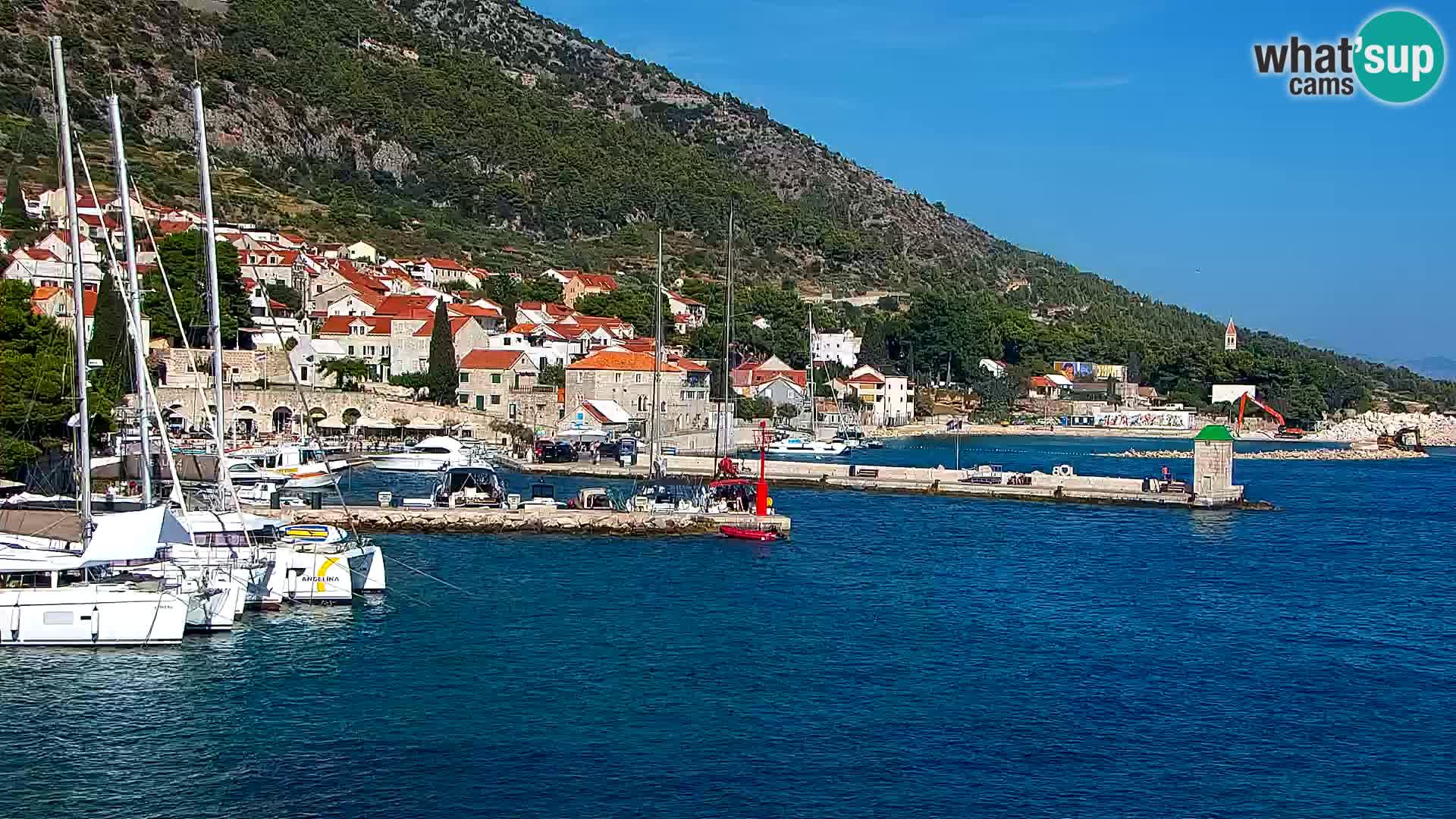Webcam Bol Centre-Ville & Marina – Vue en direct depuis Bol, île de Brač