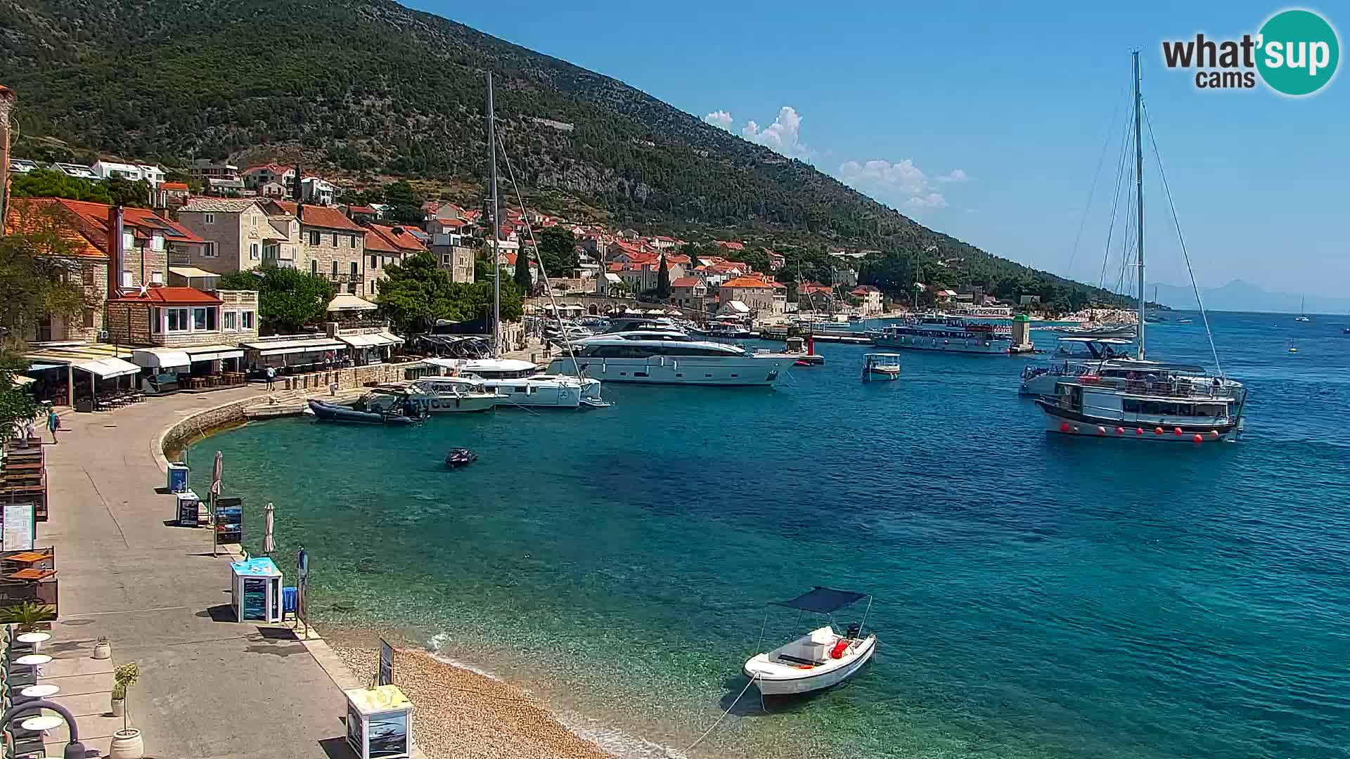 Webcam Bol centre-ville & marina – Vue en direct depuis Bol, île de Brač