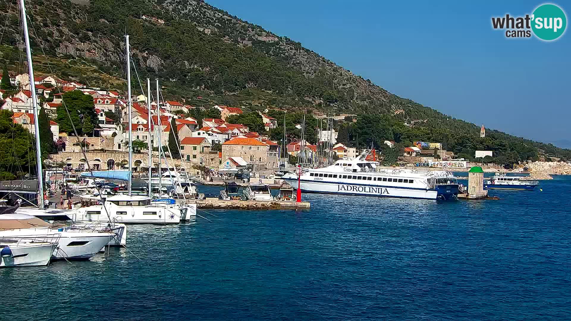 Webcam Bol centre-ville & marina – Vue en direct depuis Bol, île de Brač