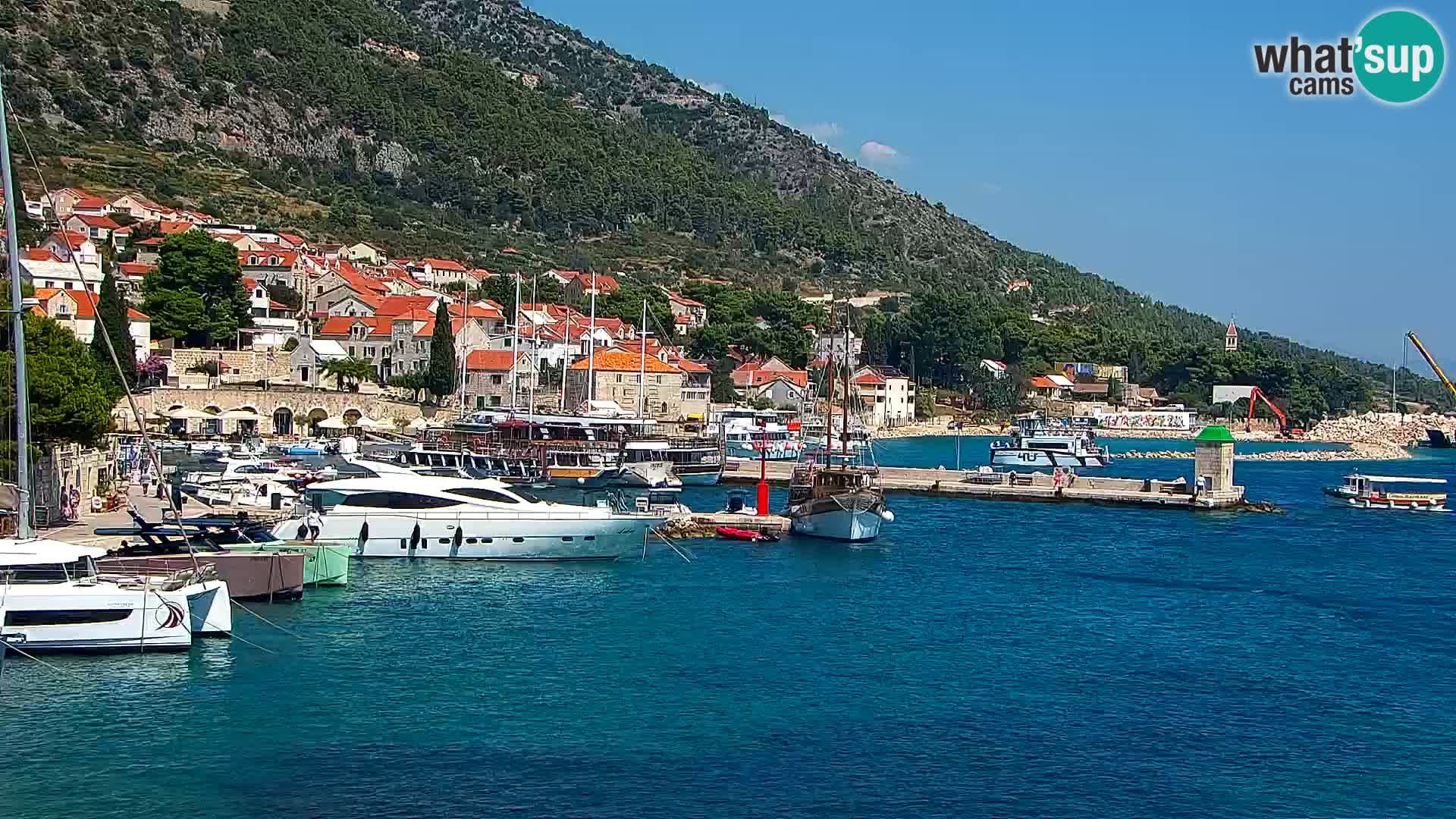 Webcam Bol centre-ville & marina – Vue en direct depuis Bol, île de Brač