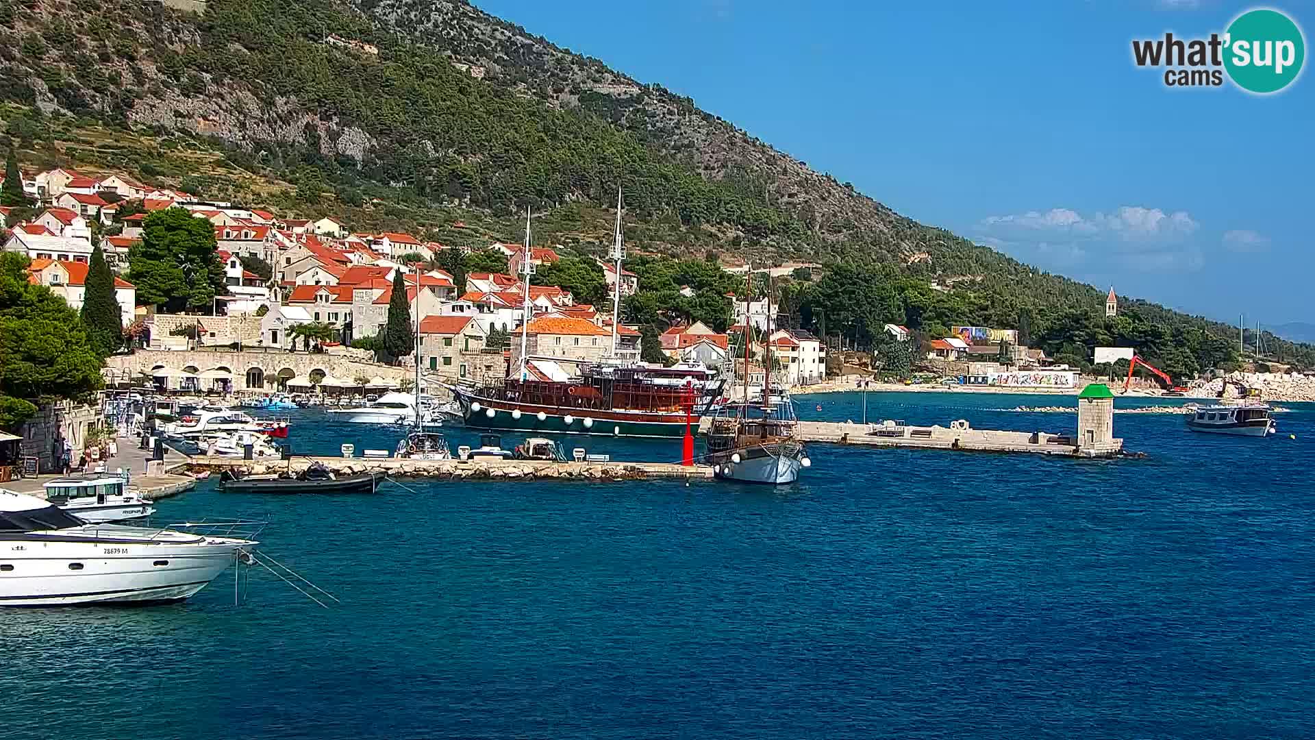Webcam Bol Centre-Ville & Marina – Vue en direct depuis Bol, île de Brač