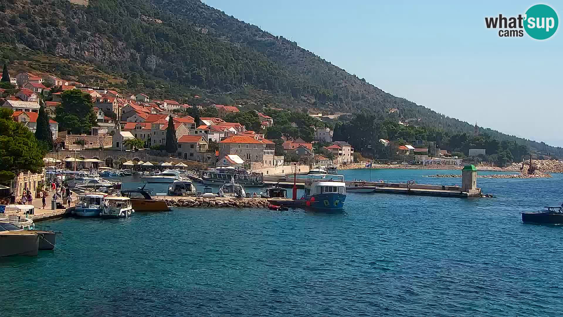 Webcam Bol centre-ville & marina – Vue en direct depuis Bol, île de Brač