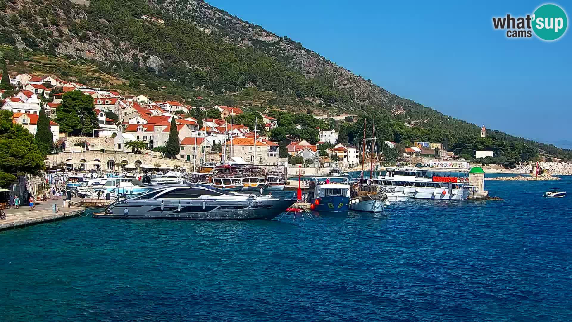 Webcam Bol centre-ville & marina – Vue en direct depuis Bol, île de Brač
