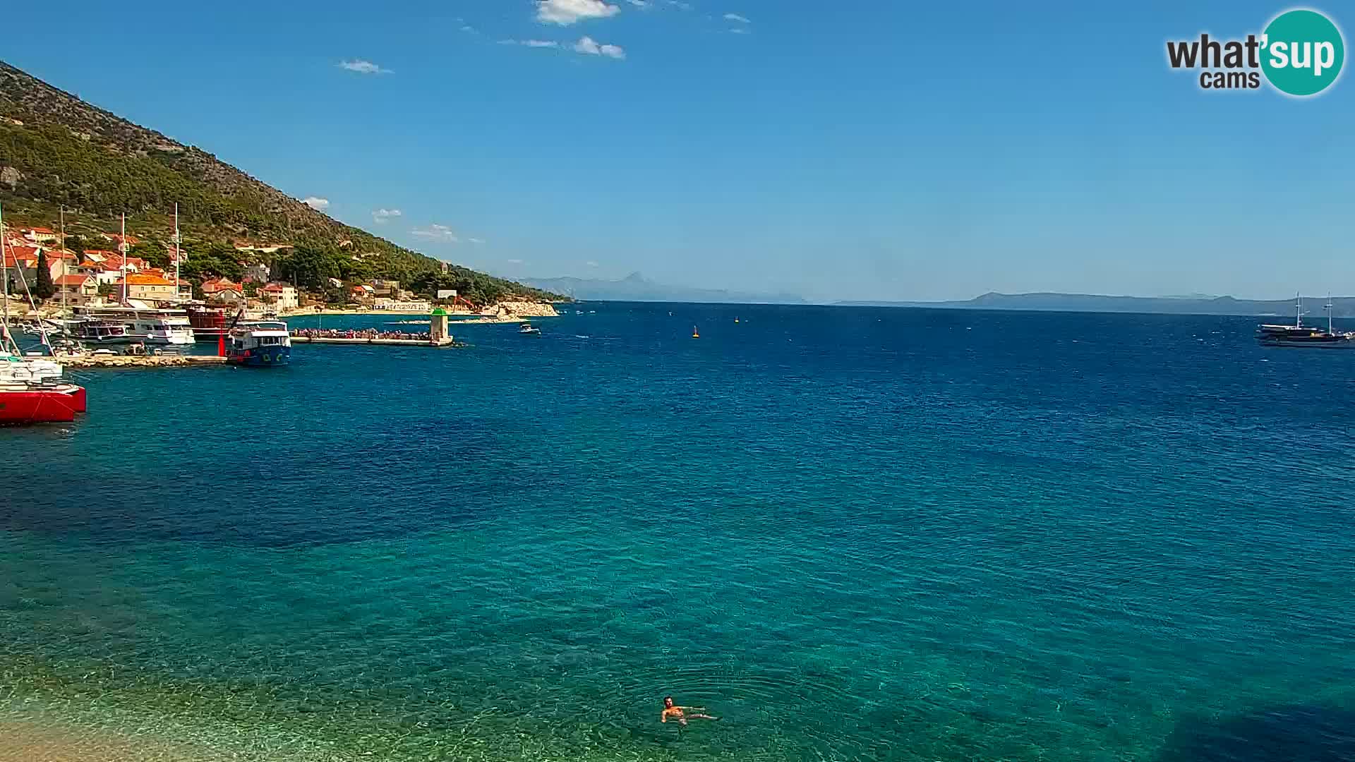 Webcam Bol Hafen & Ortszentrum – Liveblick aus Bol auf der Insel Brač