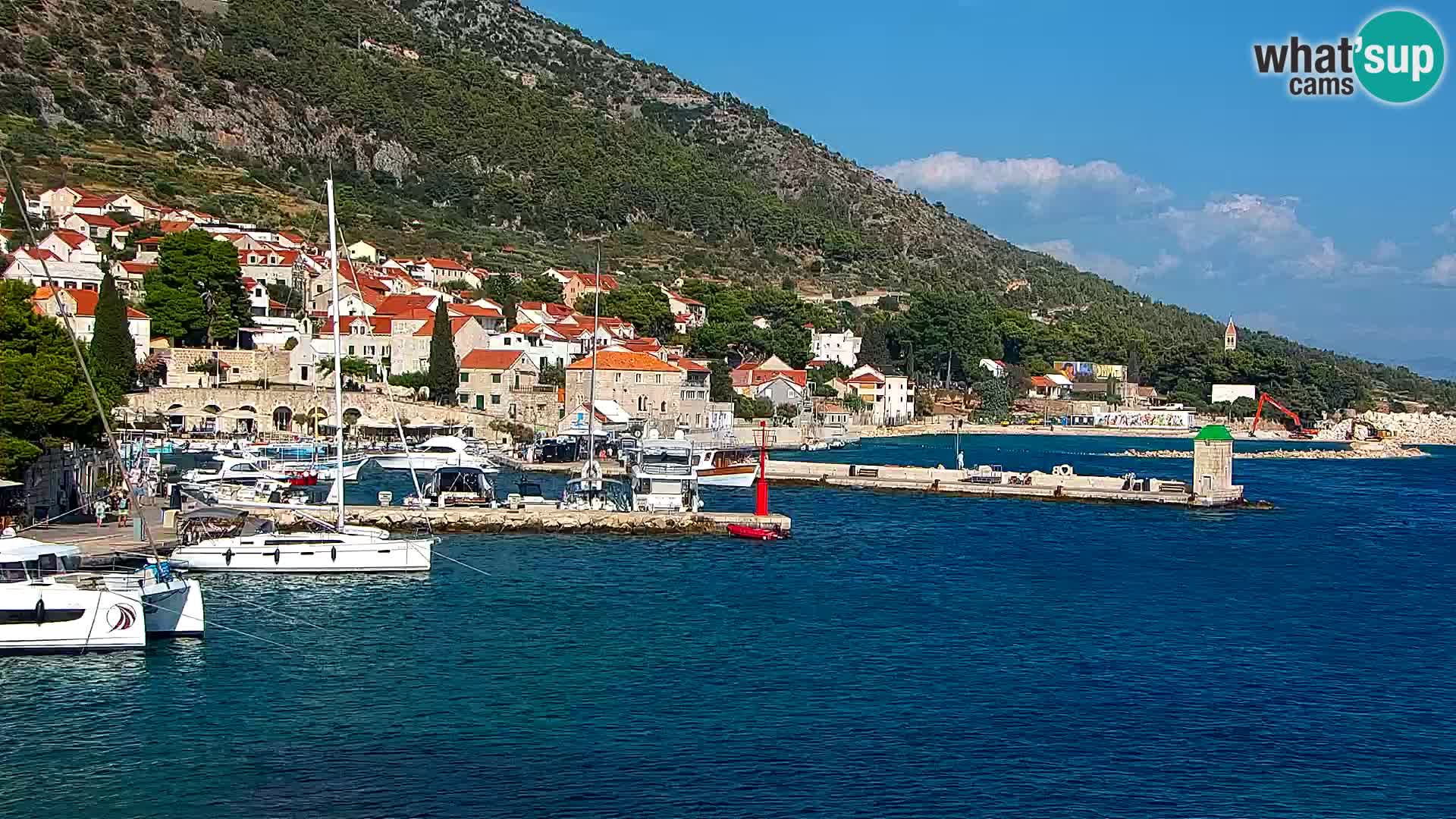 Webcam Bol Centre-Ville & Marina – Vue en direct depuis Bol, île de Brač