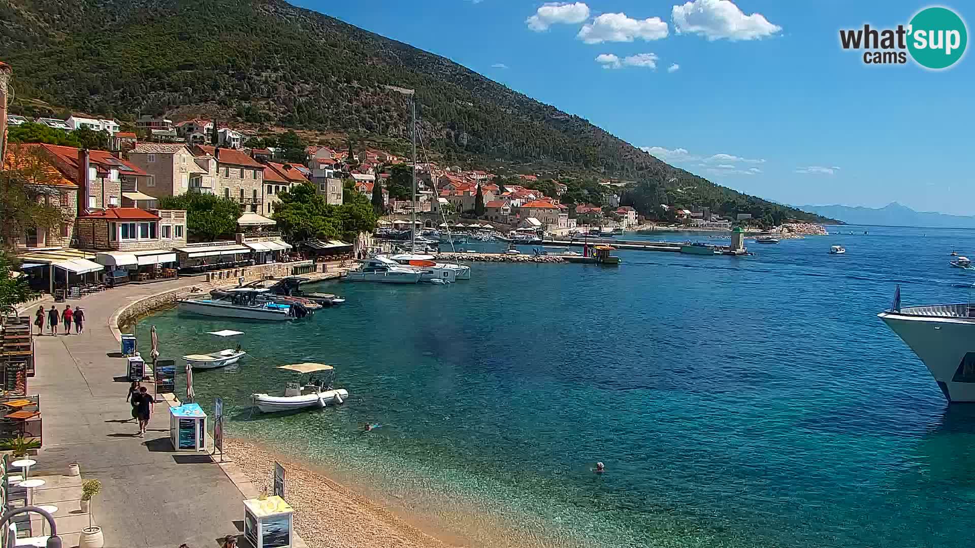 Webcam Bol Centre-Ville & Marina – Vue en direct depuis Bol, île de Brač