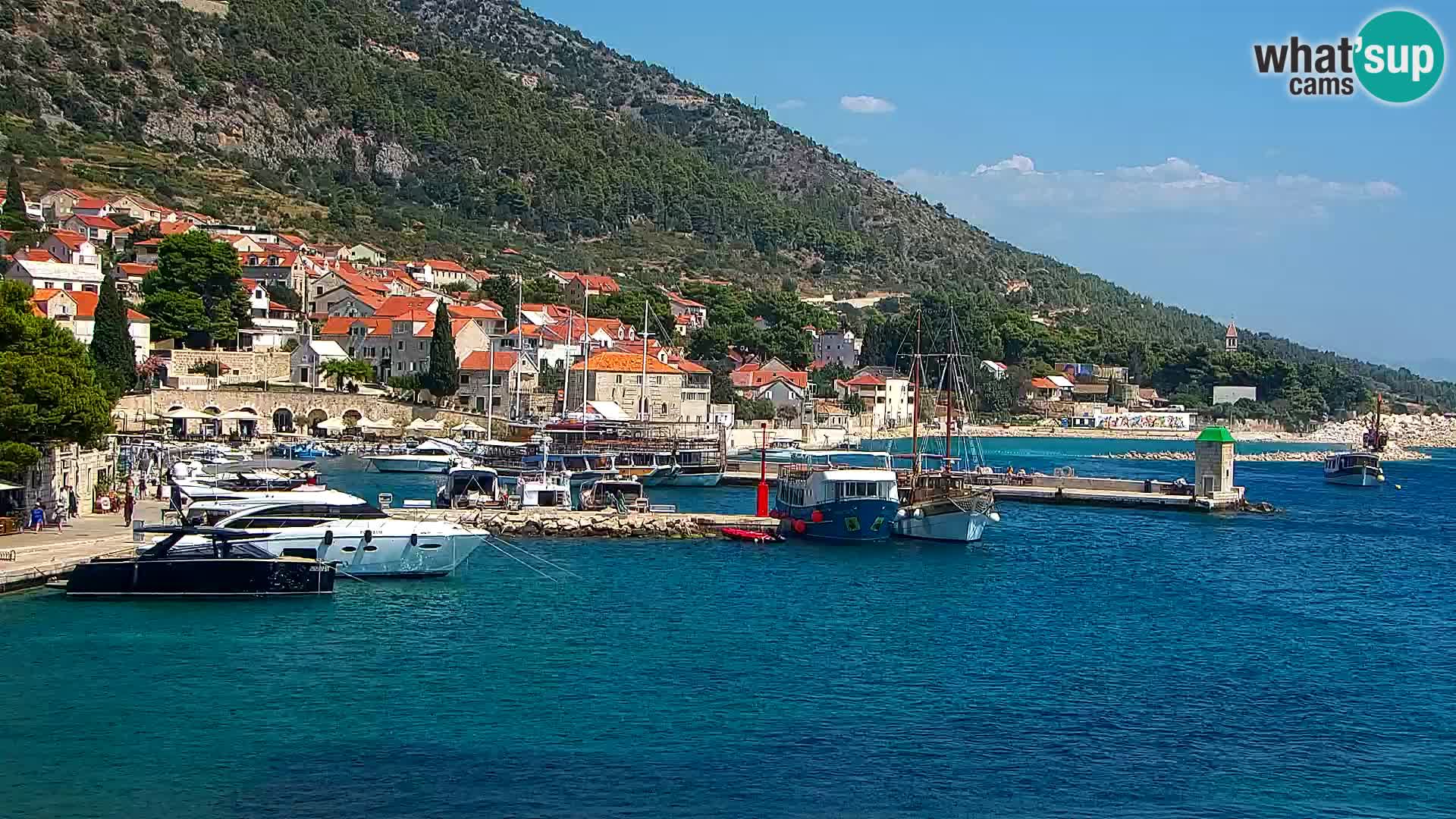 Webcam Bol Hafen & Ortszentrum – Liveblick aus Bol auf der Insel Brač