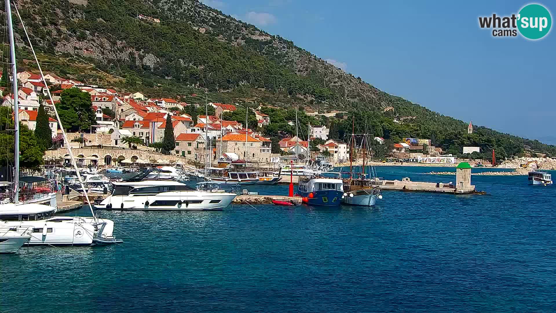 Webcam Bol Centre-Ville & Marina – Vue en direct depuis Bol, île de Brač