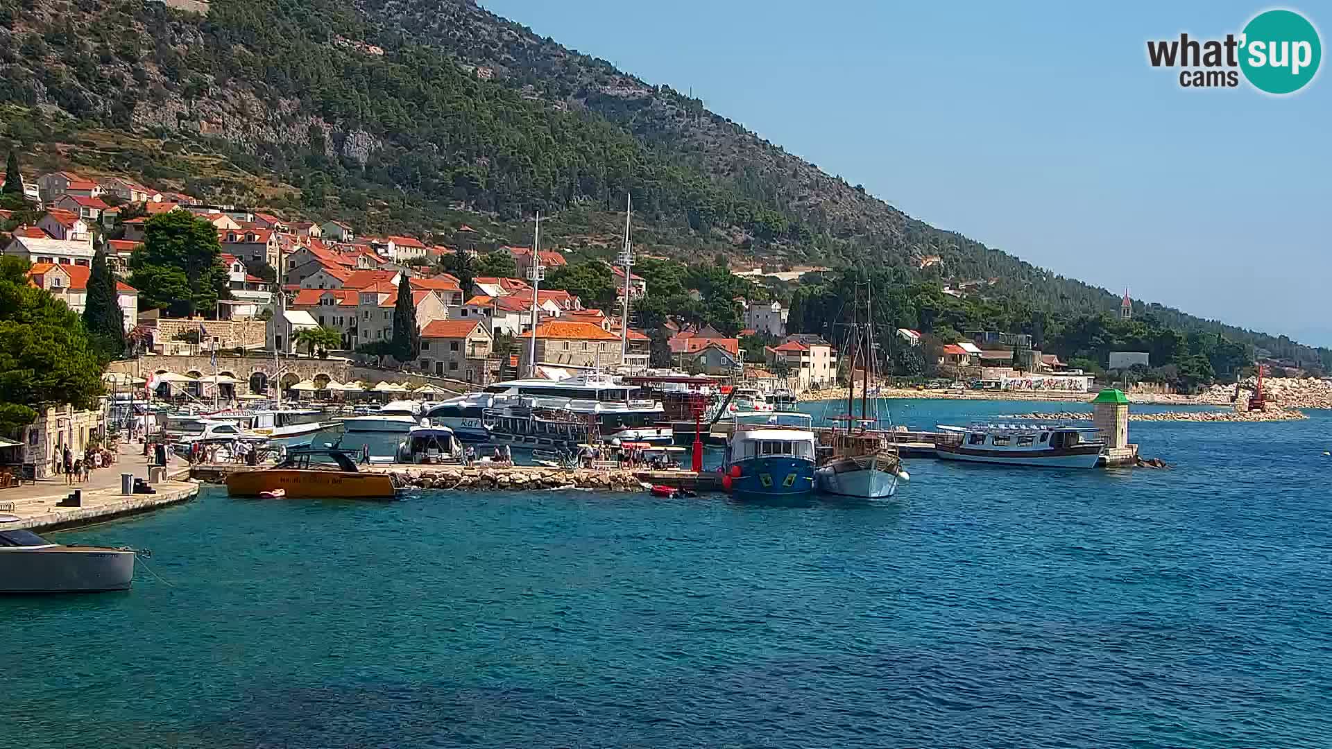 Webcam Bol centre-ville & marina – Vue en direct depuis Bol, île de Brač