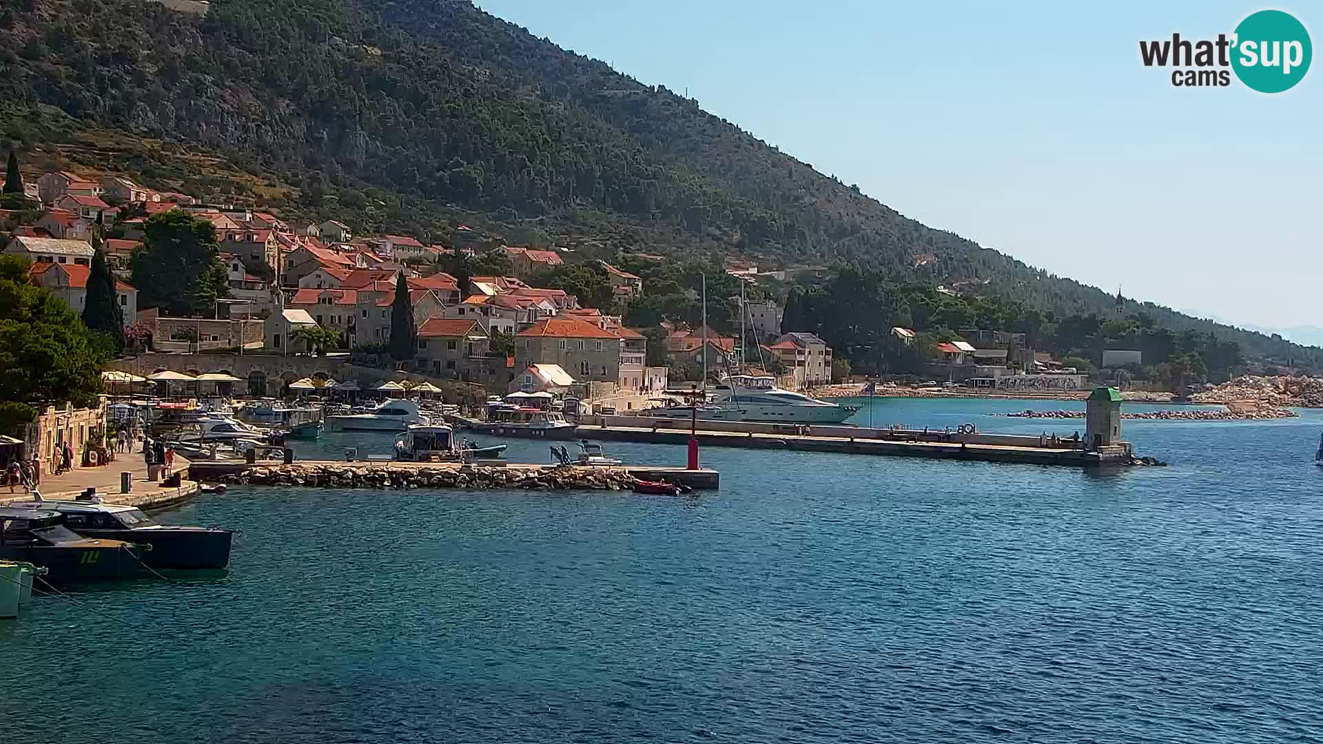 Webcam Bol centre-ville & marina – Vue en direct depuis Bol, île de Brač