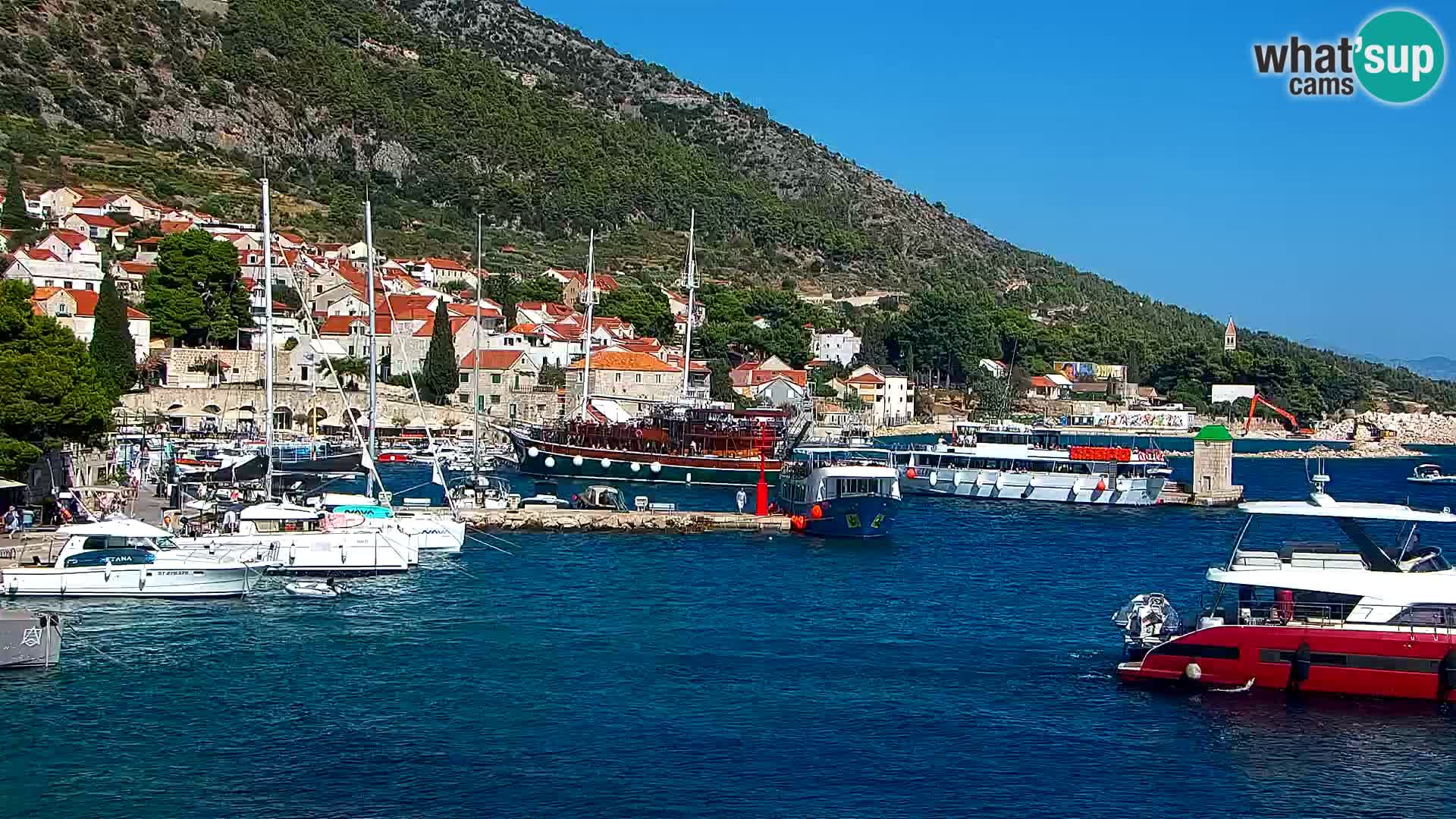 Webcam Bol Hafen & Ortszentrum – Liveblick aus Bol auf der Insel Brač