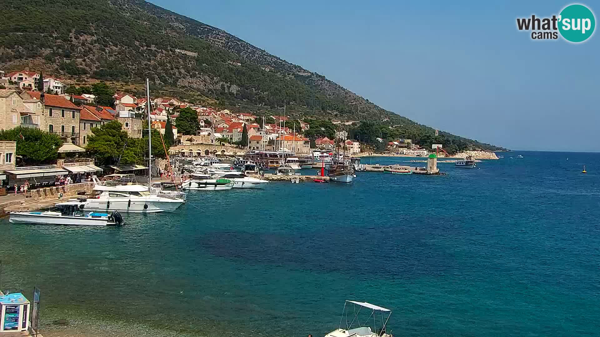 Webcam Bol centre-ville & marina – Vue en direct depuis Bol, île de Brač