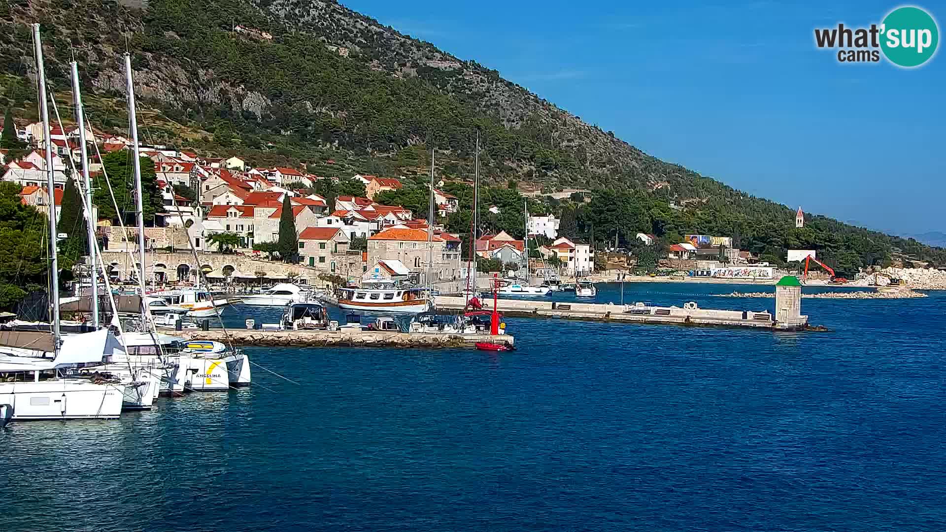 Webcam Bol centre-ville & marina – Vue en direct depuis Bol, île de Brač