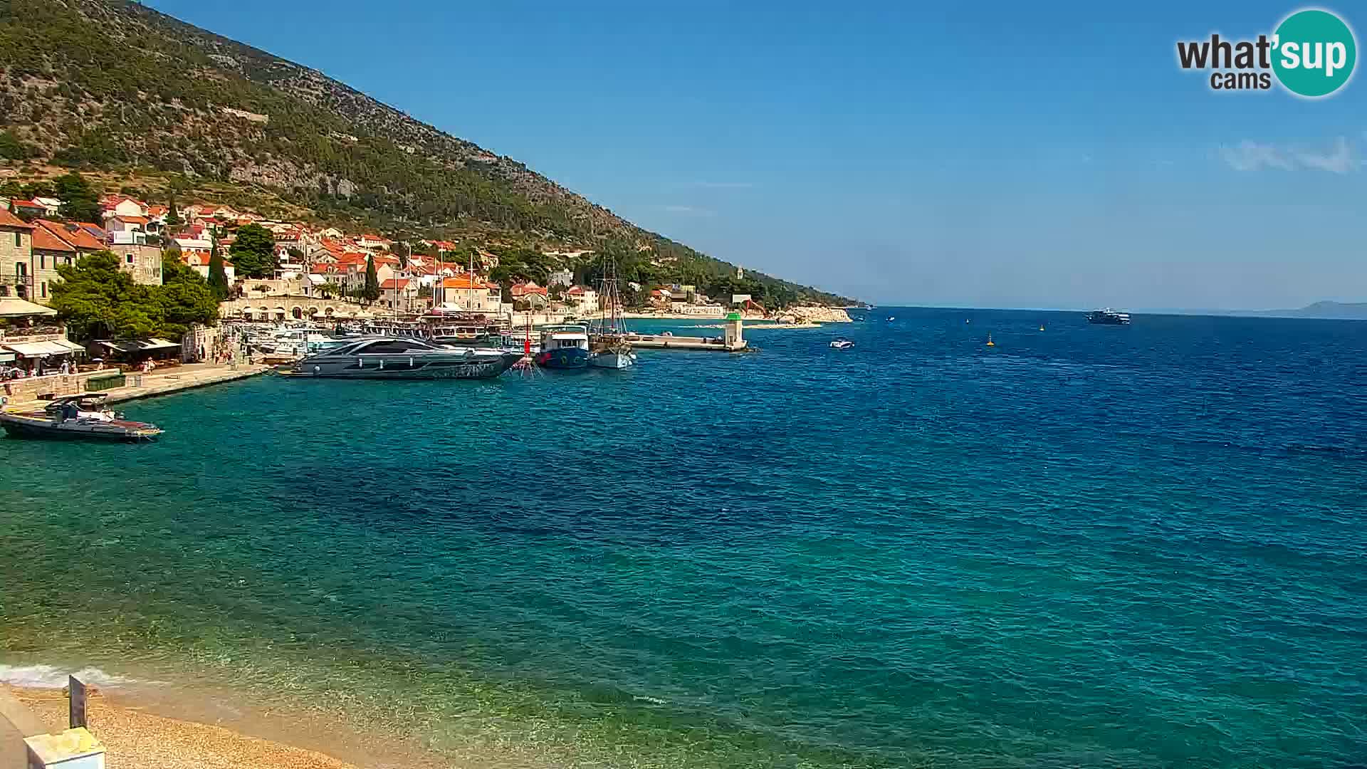 Webcam Bol centre-ville & marina – Vue en direct depuis Bol, île de Brač