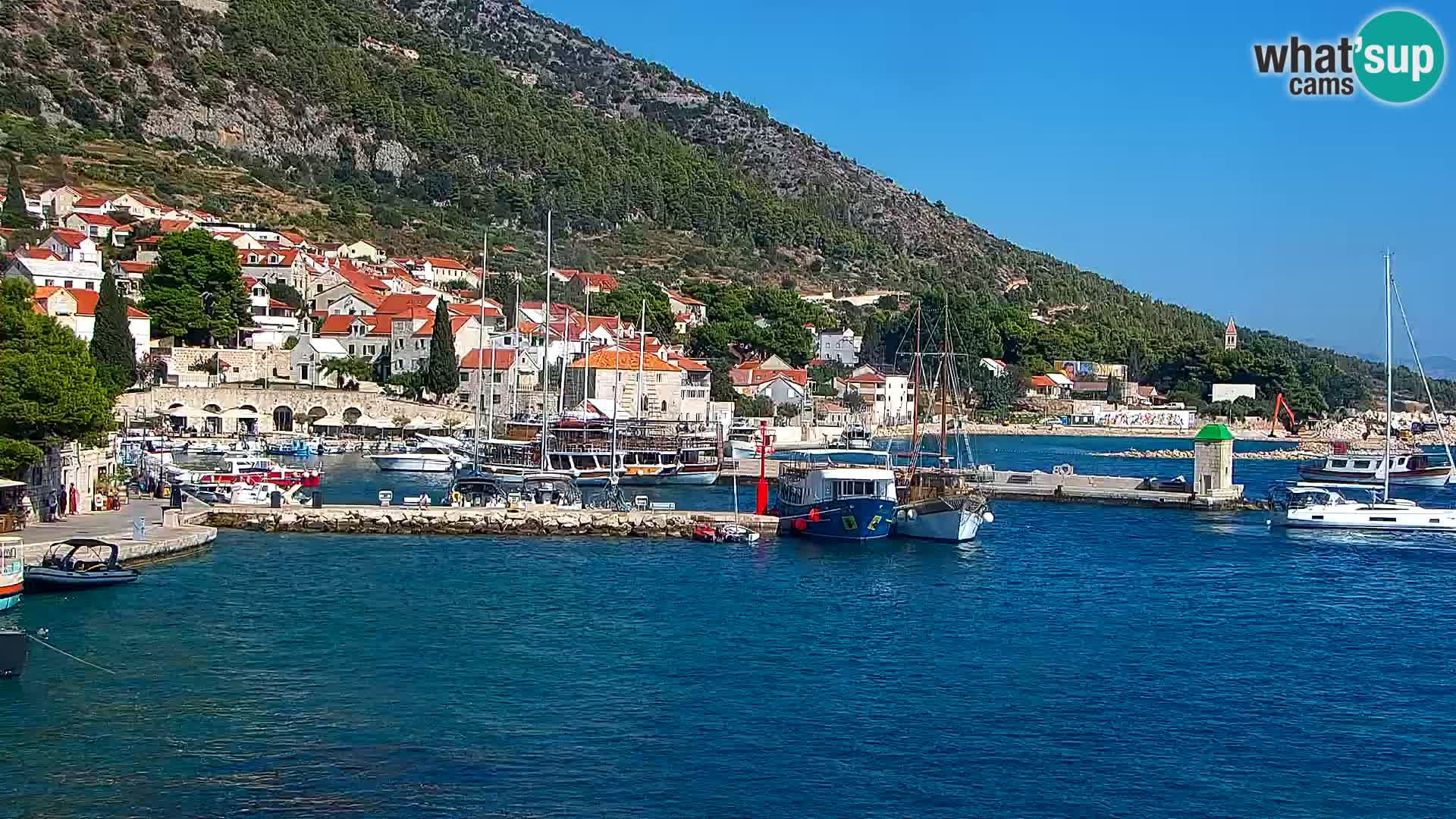 Webcam Bol centre-ville & marina – Vue en direct depuis Bol, île de Brač