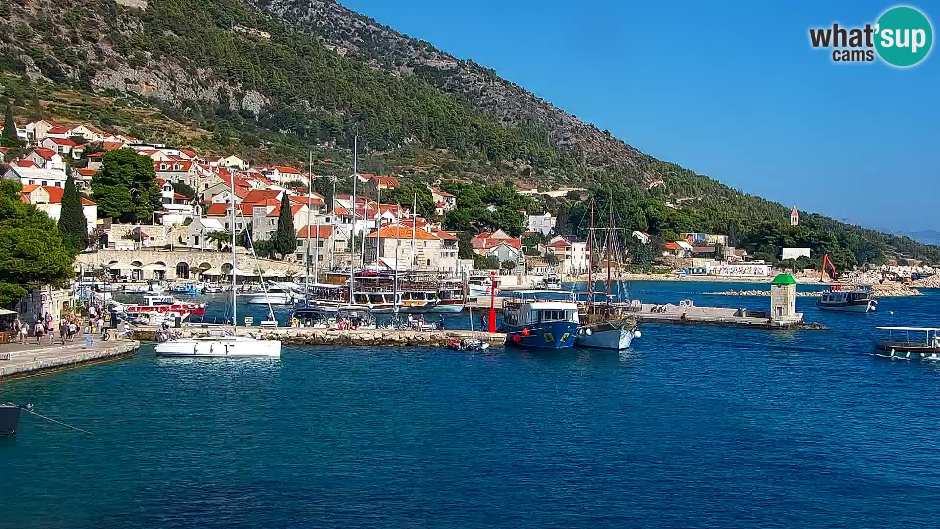 Webcam Bol centre-ville & marina – Vue en direct depuis Bol, île de Brač