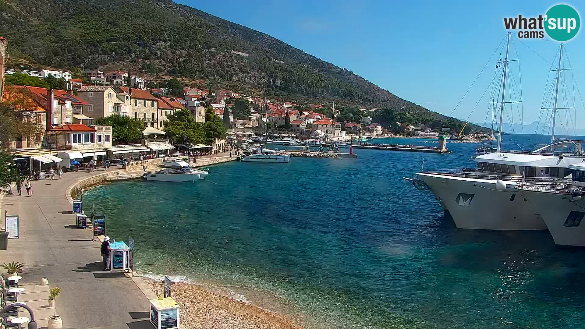 Webcam Bol Centre-Ville & Marina – Vue en direct depuis Bol, île de Brač