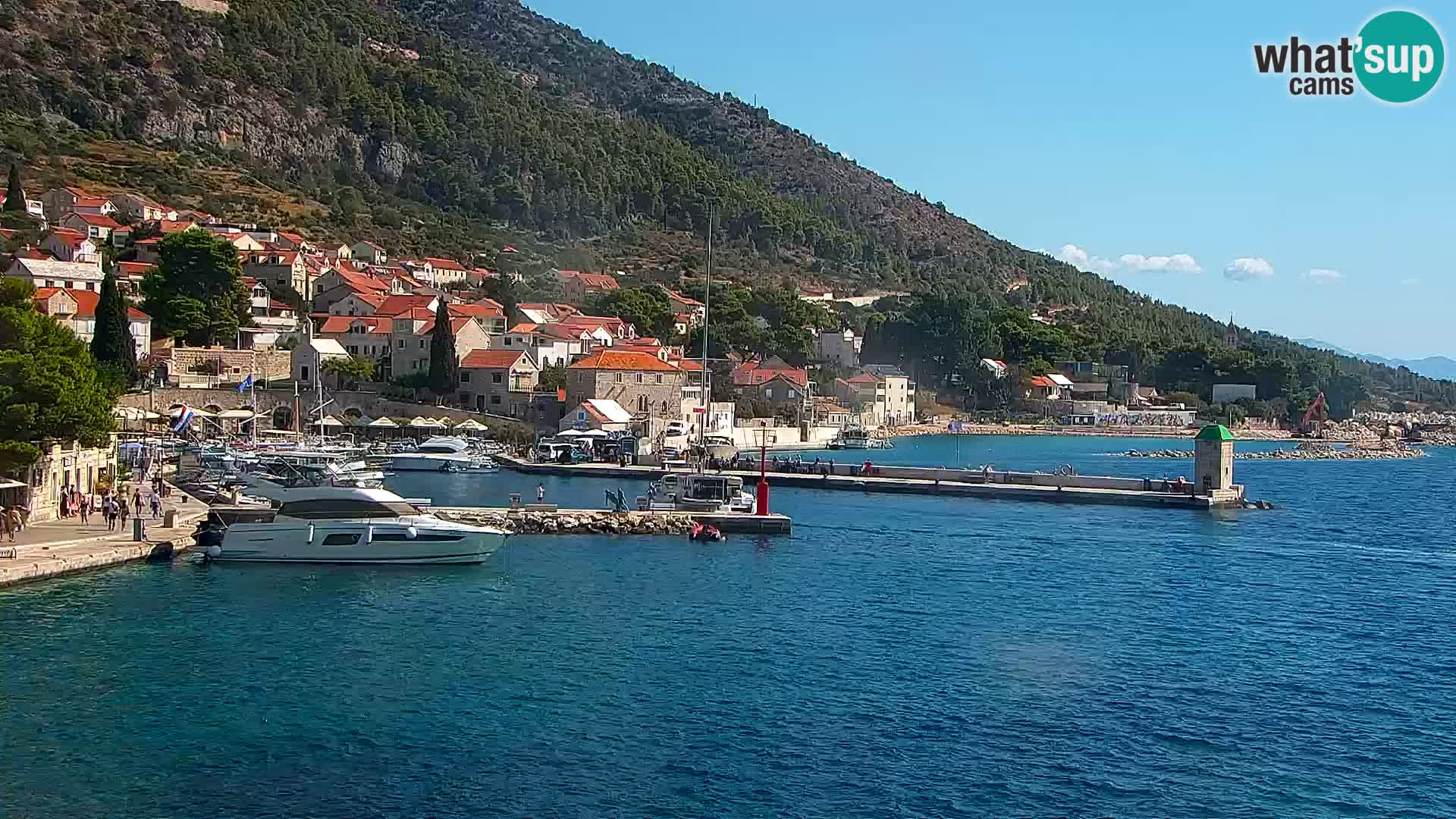 Webcam Bol centre-ville & marina – Vue en direct depuis Bol, île de Brač