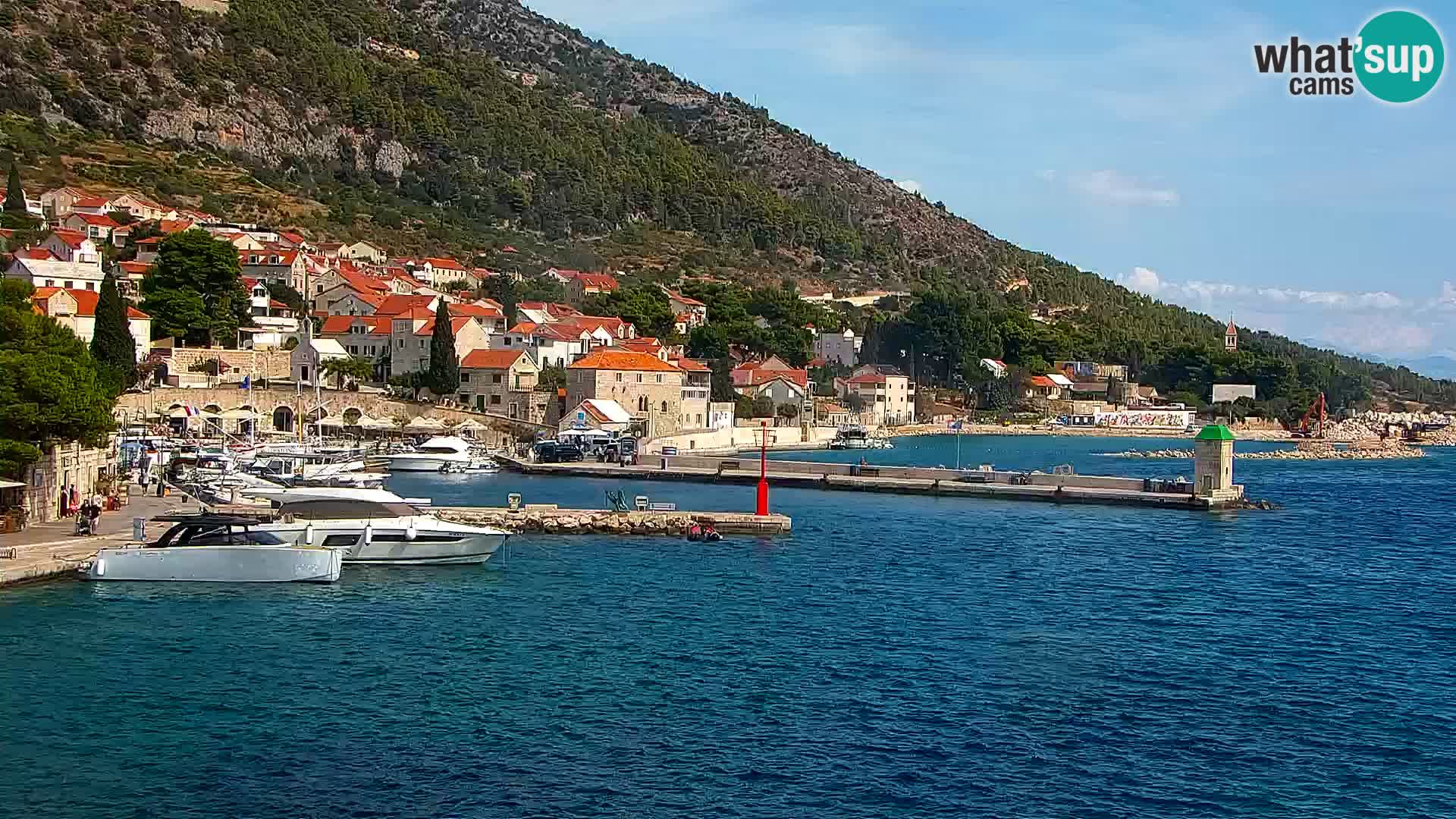 Webcam Bol centre-ville & marina – Vue en direct depuis Bol, île de Brač