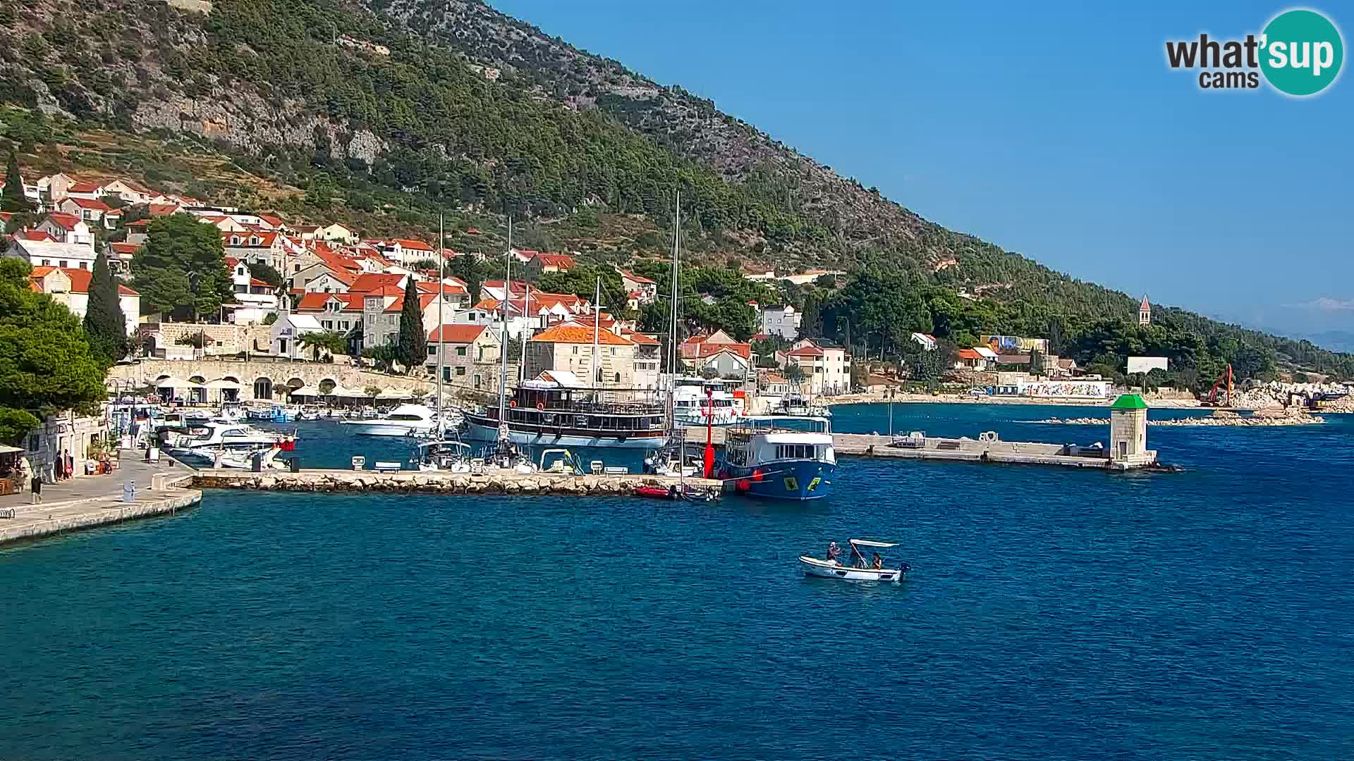 Webcam Bol centre-ville & marina – Vue en direct depuis Bol, île de Brač