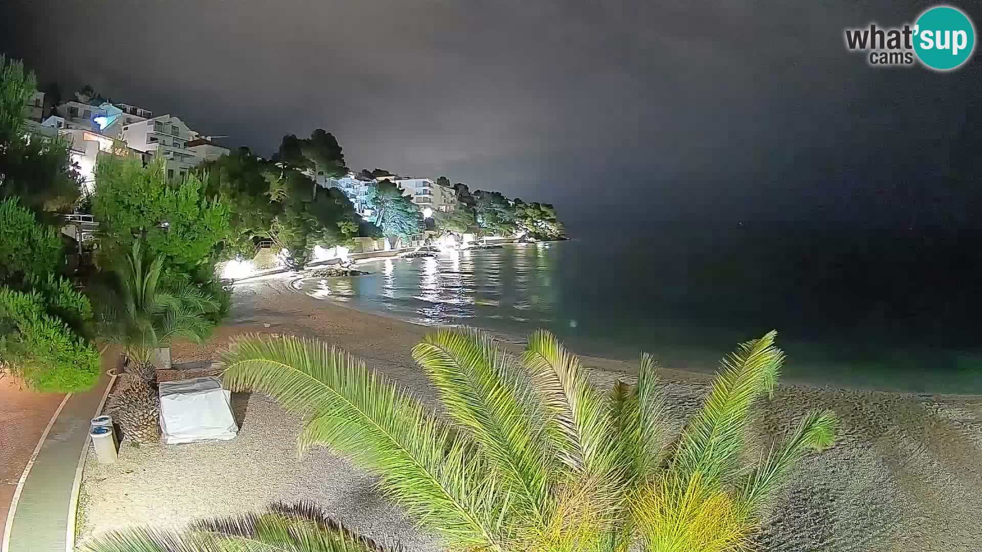 Web kamera Plaža Lučica Brela – Pogled uživo na jadransku obalu