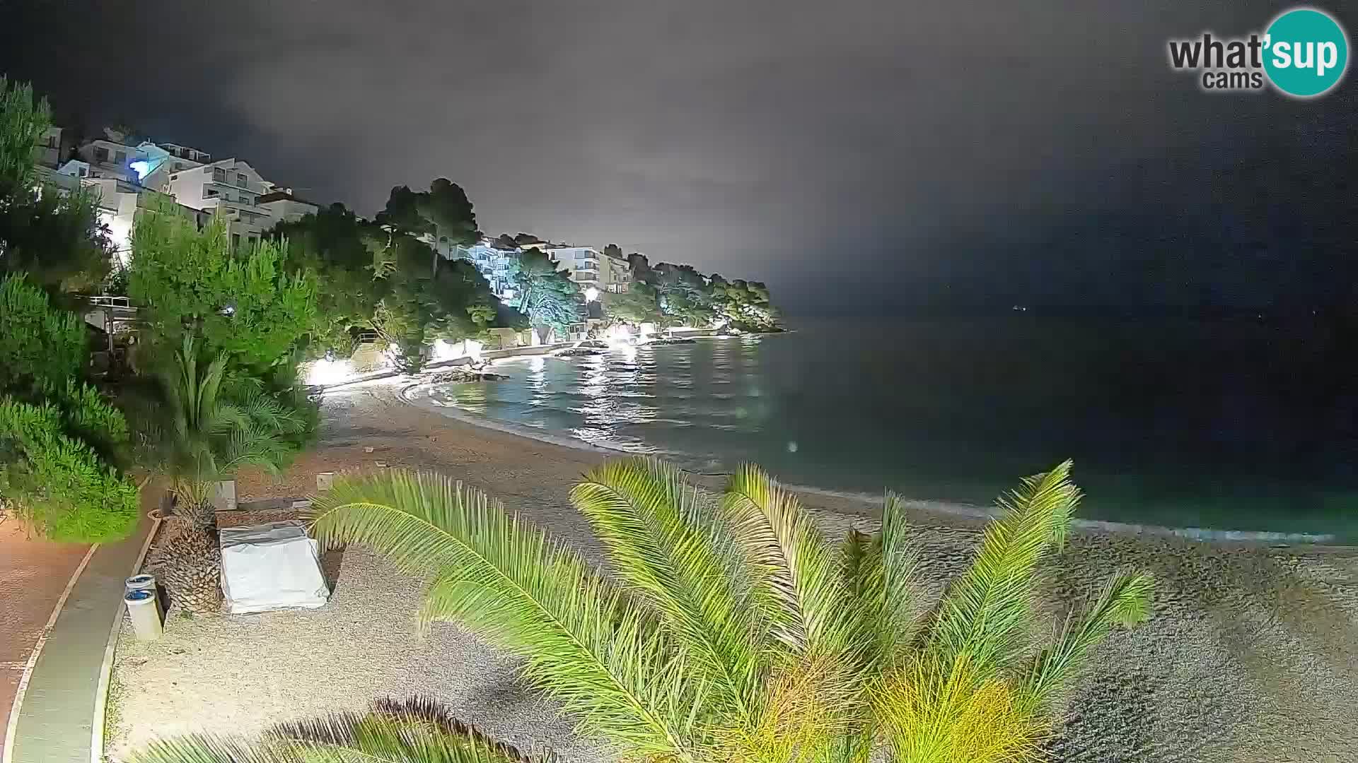 Webcam Lučica Strand Beach Brela – Liveblick von der Adriaküste