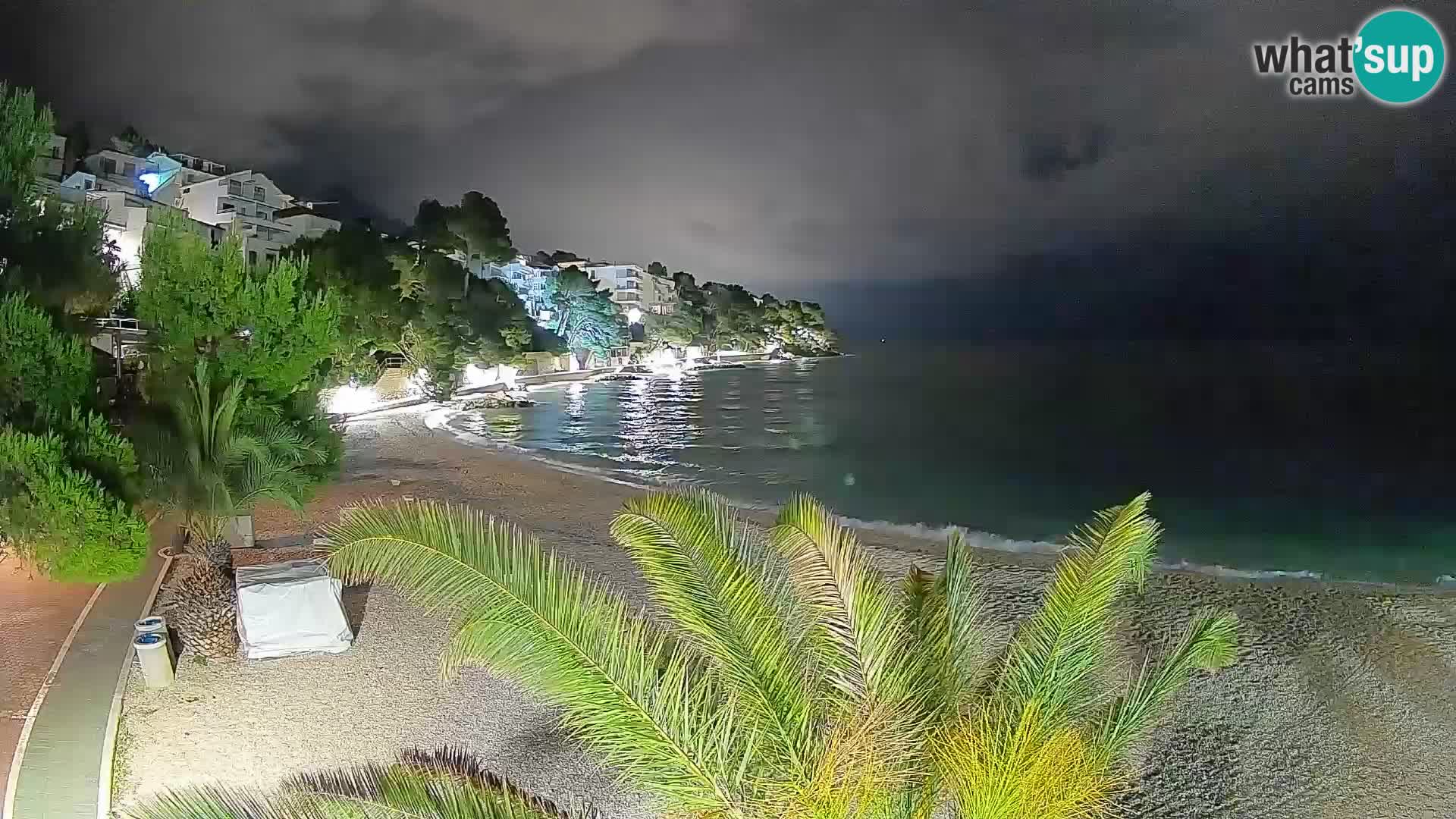 Web kamera Plaža Lučica Brela – Pogled uživo na jadransku obalu