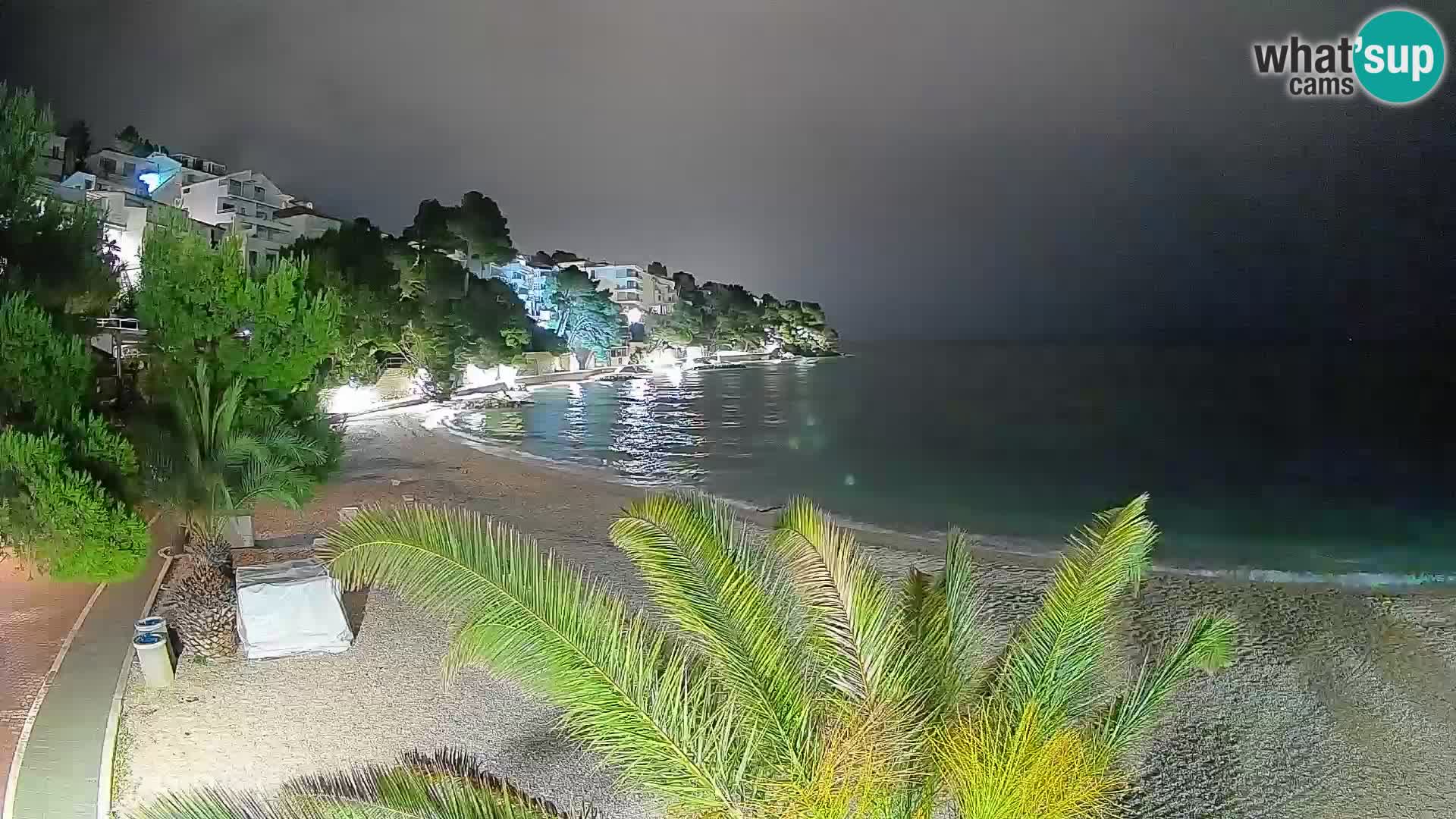 Webcam Lučica Strand Beach Brela – Liveblick von der Adriaküste