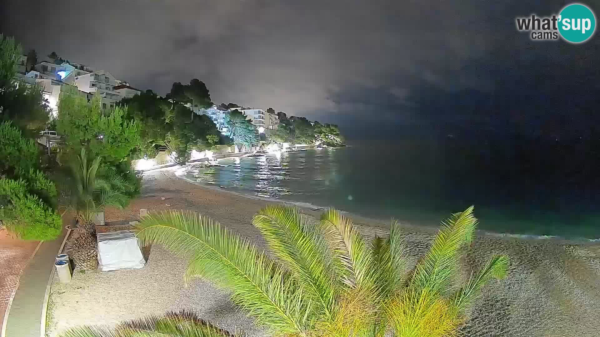 Webcam Lučica Strand Beach Brela – Liveblick von der Adriaküste