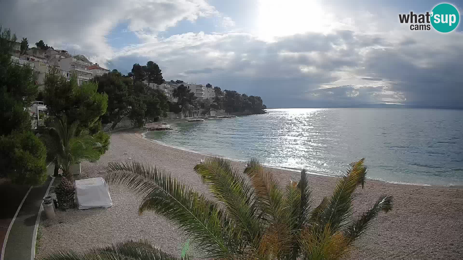 Webcam Lučica Strand Beach Brela – Liveblick von der Adriaküste
