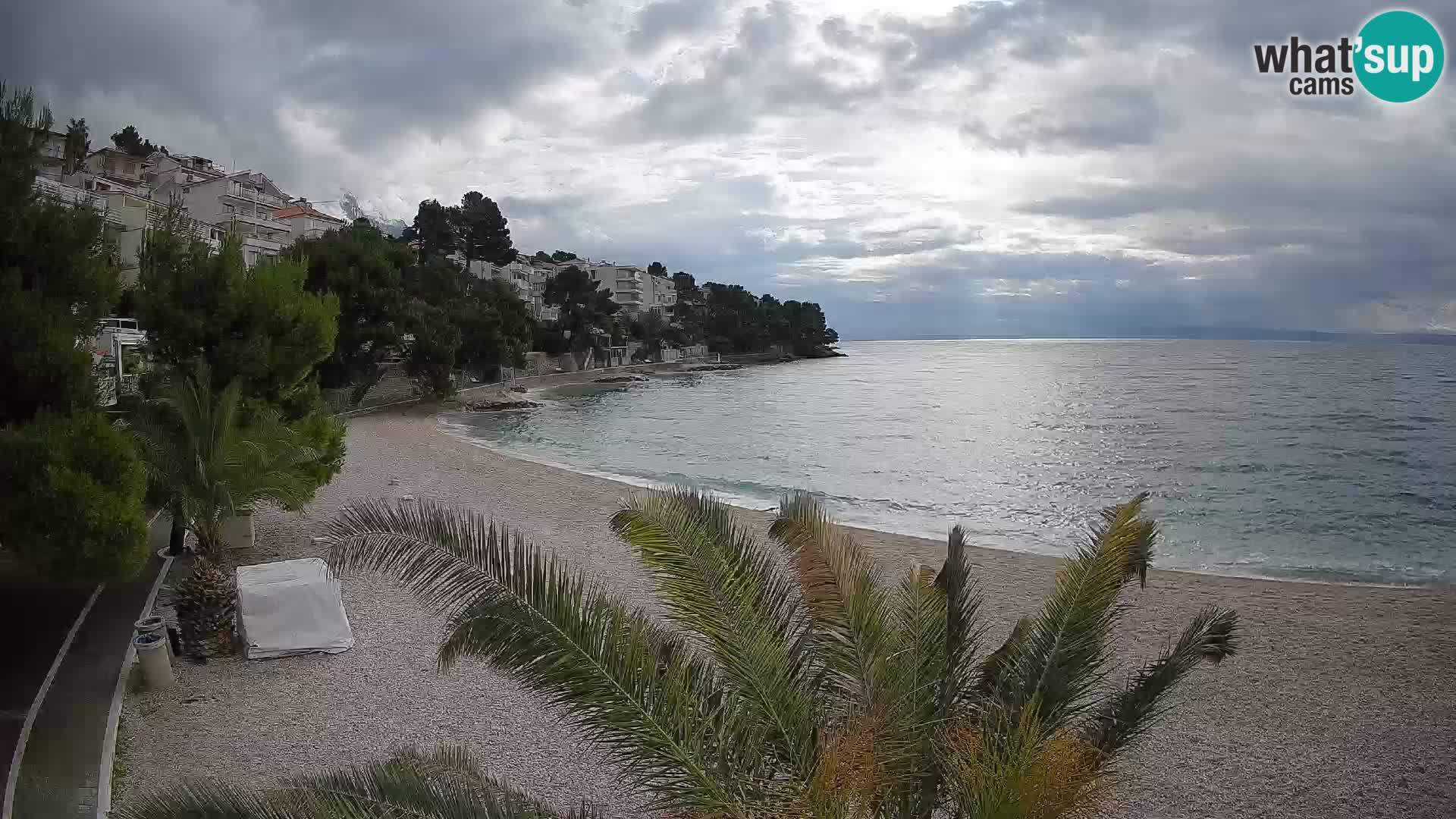 Spletna kamera Plaža Lučica Brela – Pogled v živo na Jadransko obalo