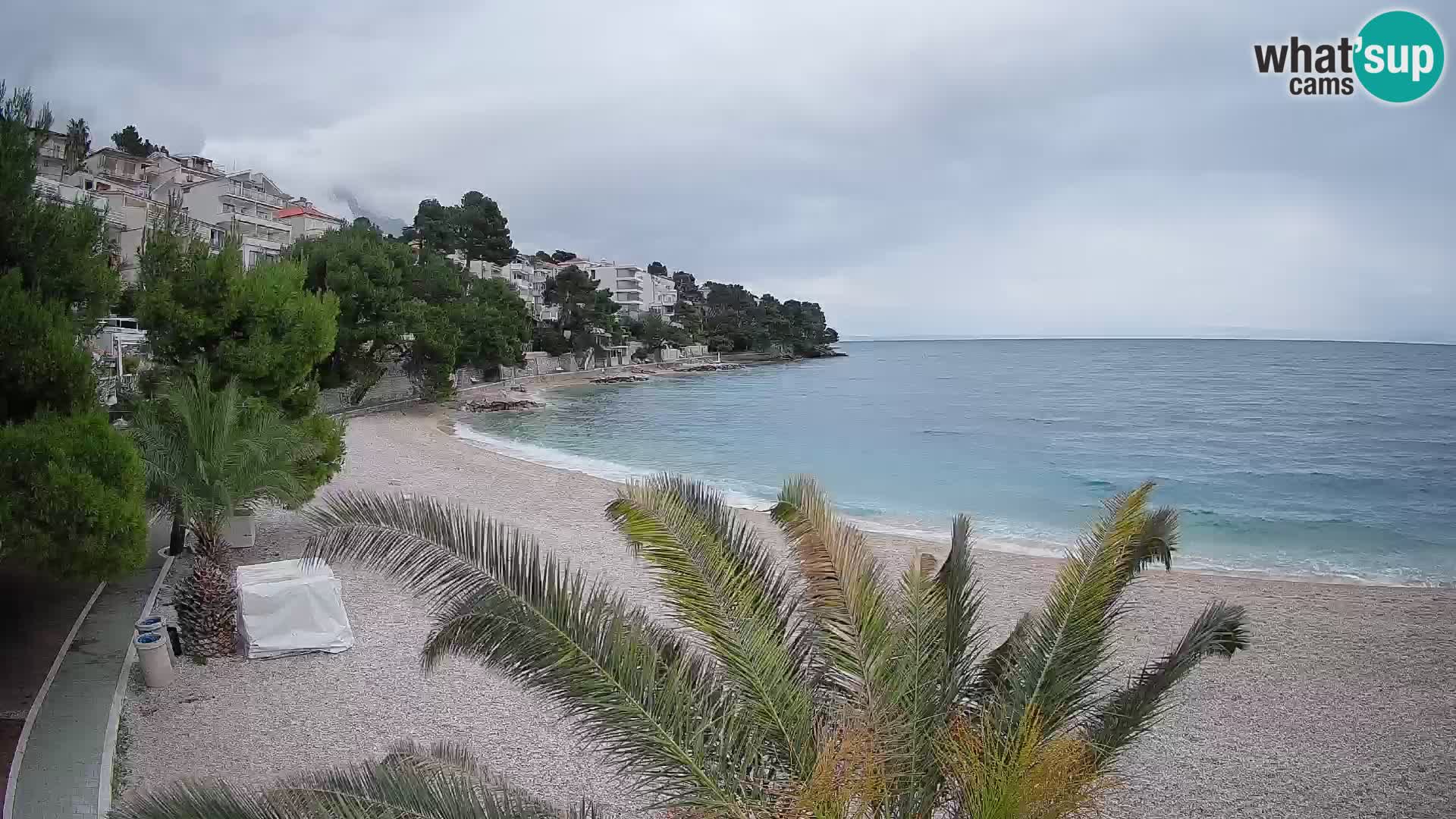 Webcam Plage Lučica Brela – Vue en direct sur la côte adriatique